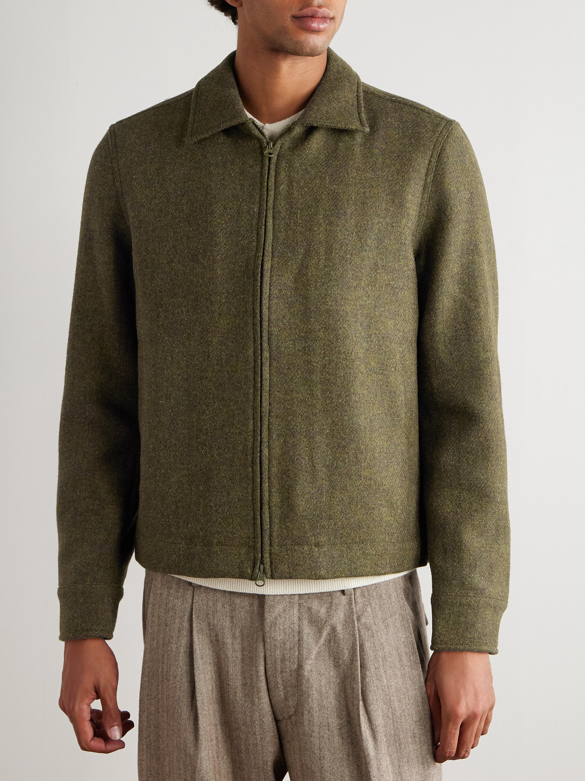 Sid Mashburn Scrambler Harris Wool-tweed Jacket In Green