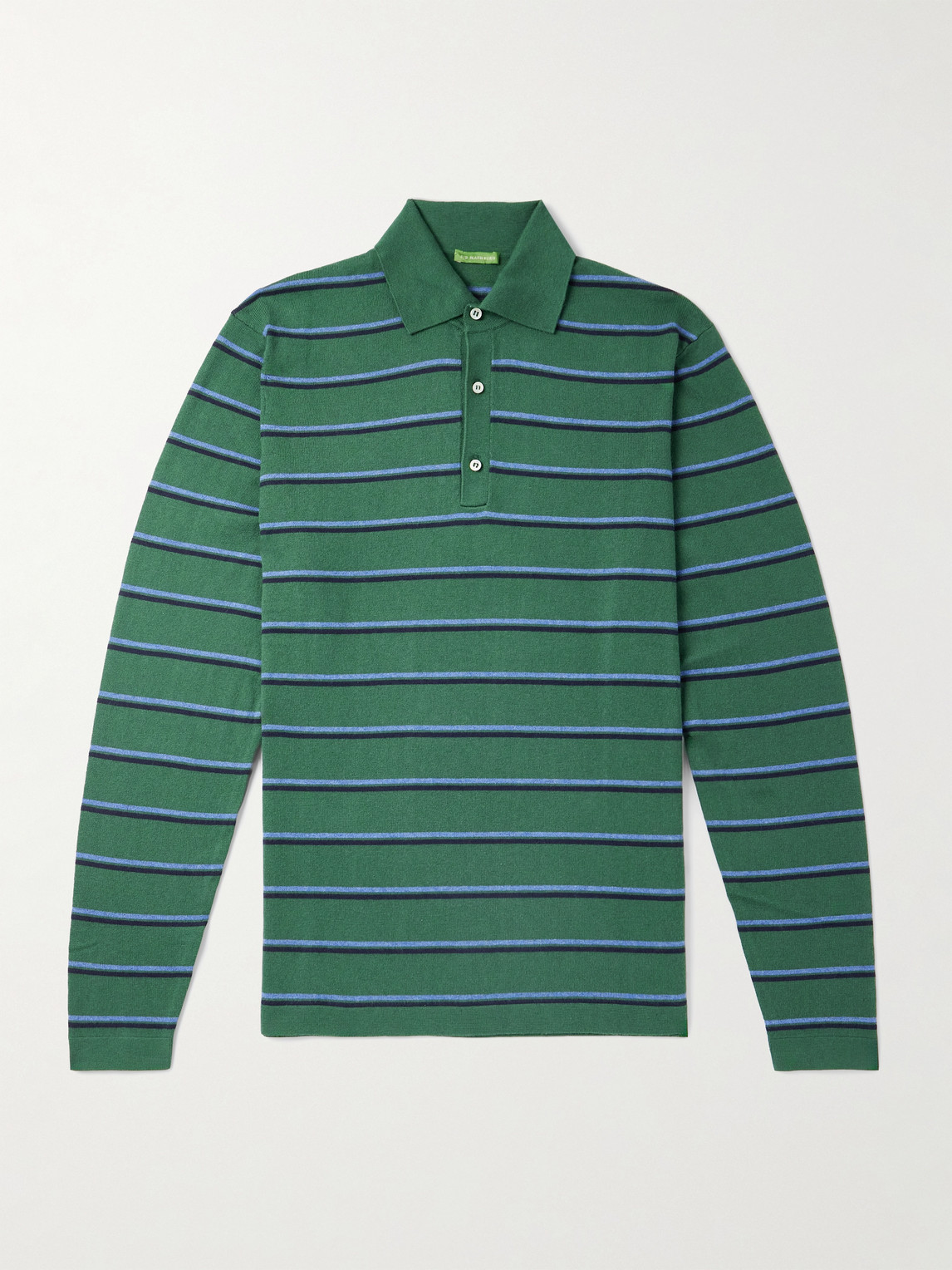 Sid Mashburn – Slim-Fit Striped Cotton and Cashmere-Blend Polo Shirt