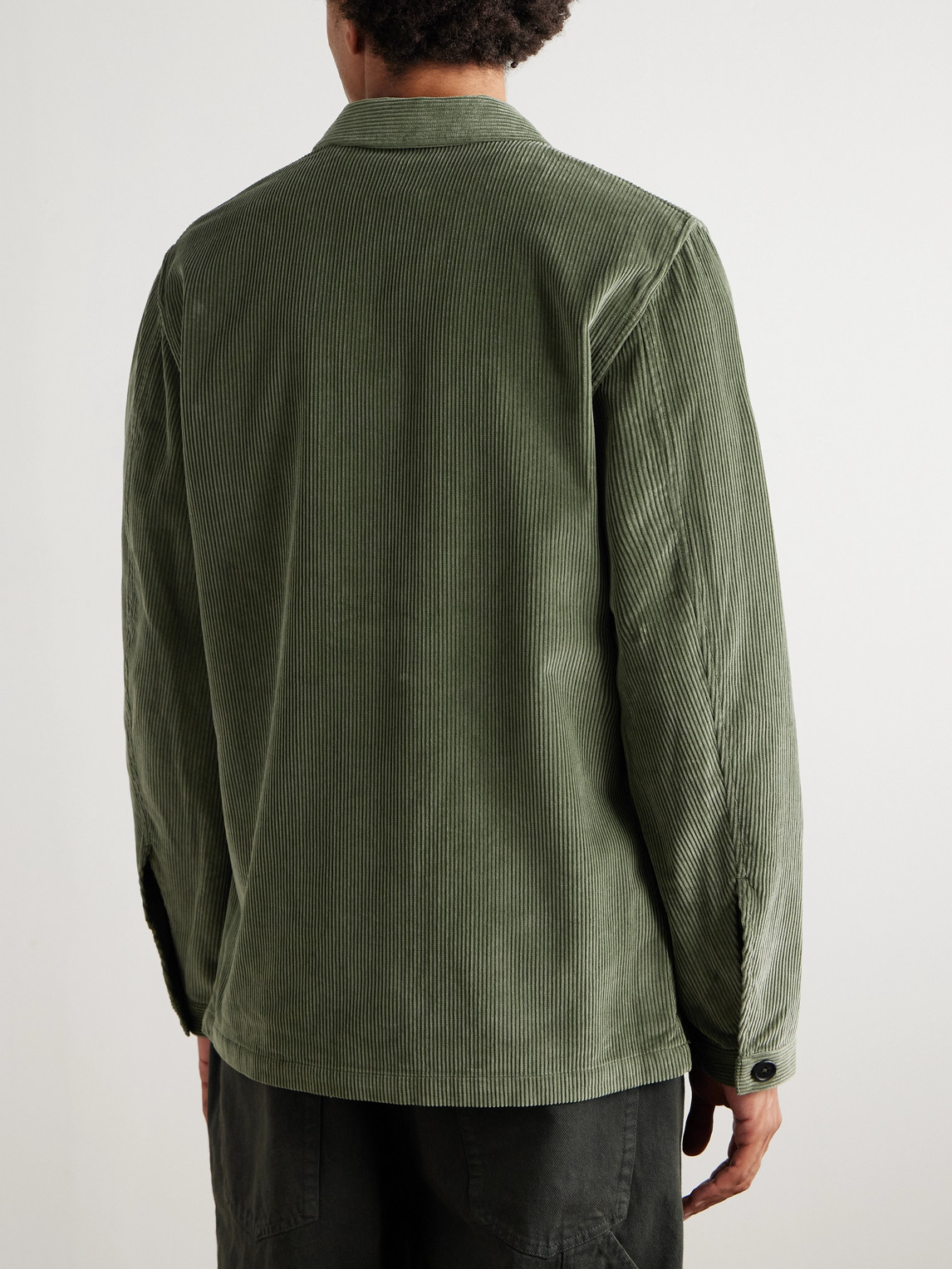 Sid Mashburn Cotton-corduroy Overshirt In Green