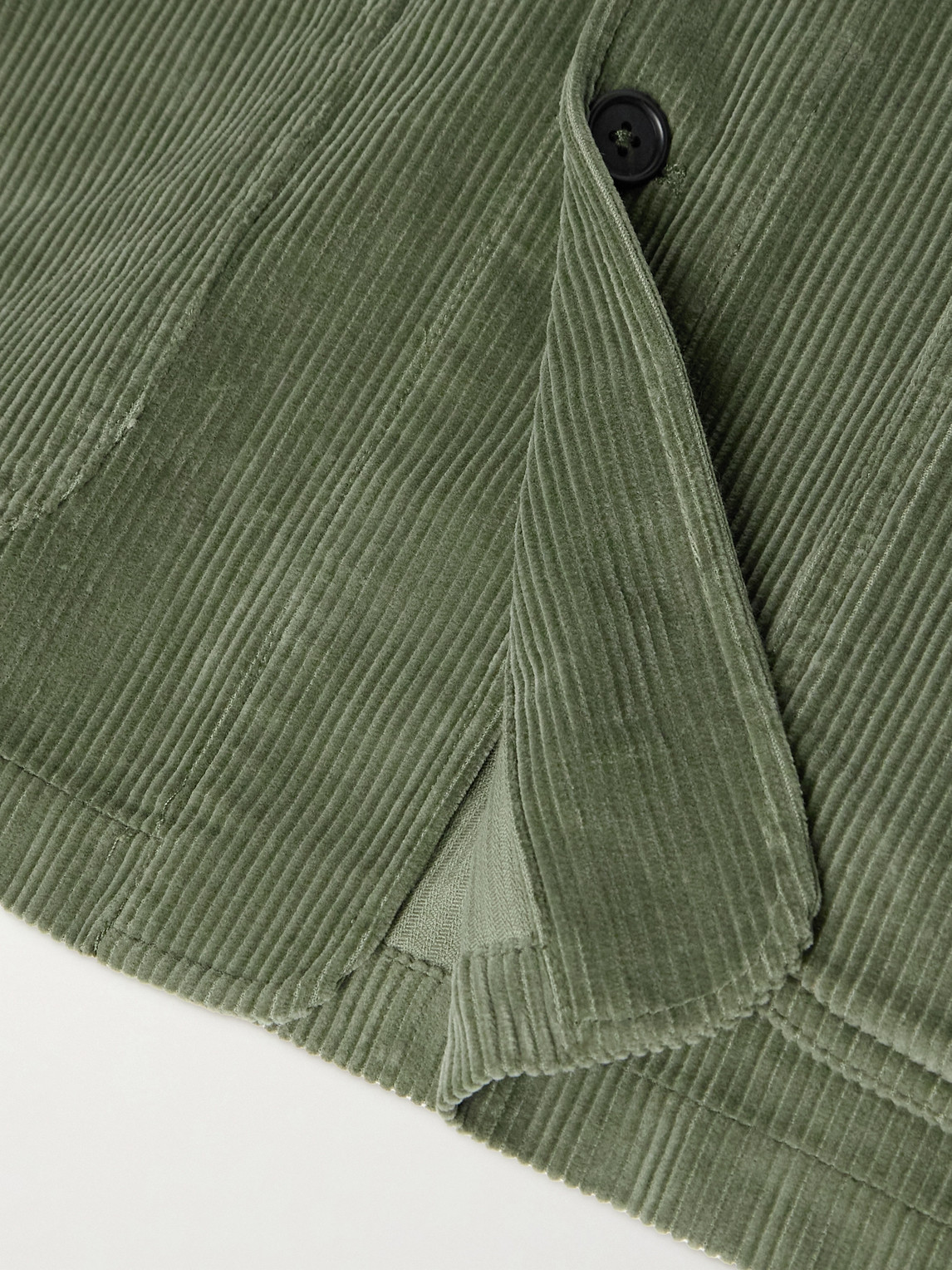 Sid Mashburn Cotton-corduroy Overshirt In Green