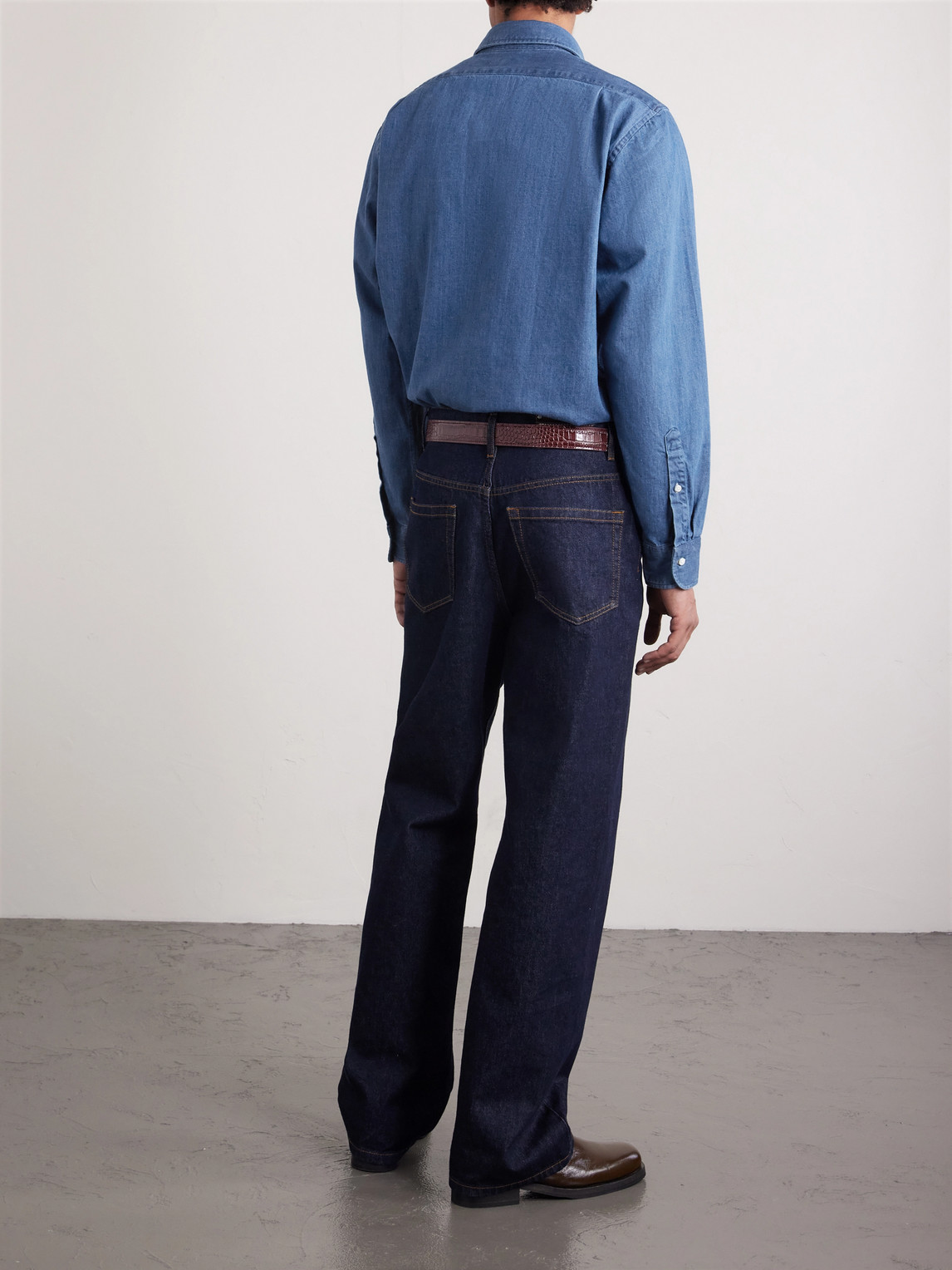 Sid Mashburn Denim Shirt In Blue