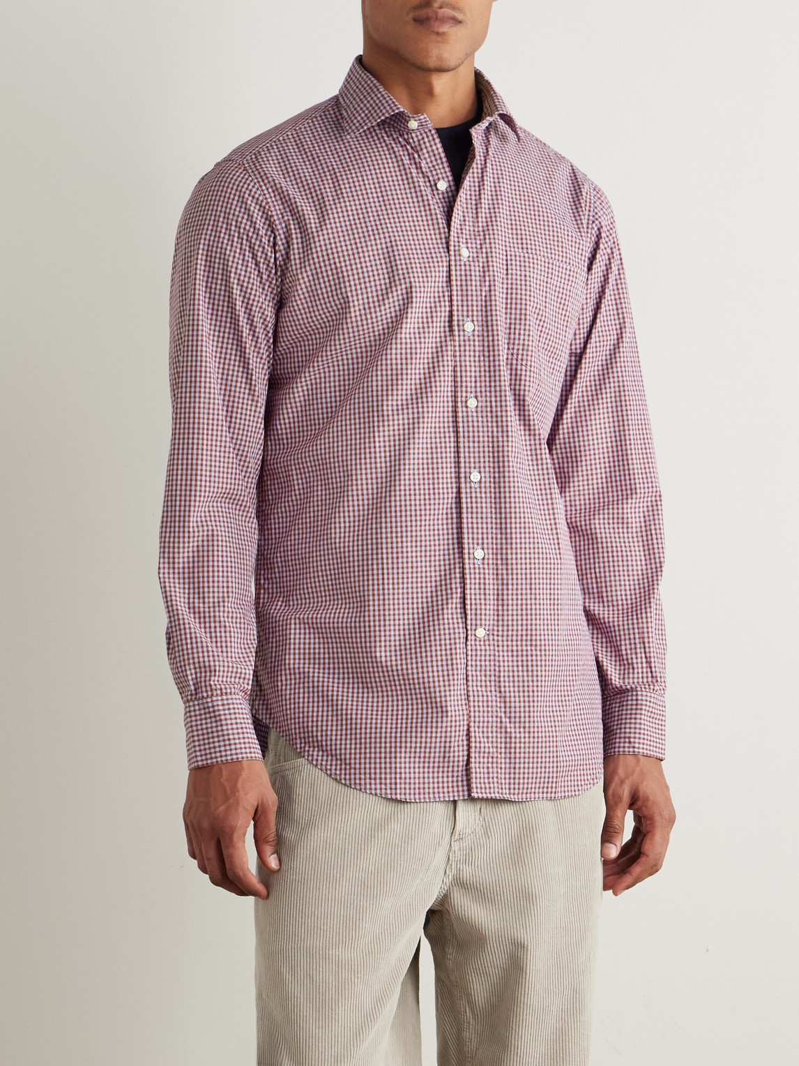 Sid Mashburn Gingham Cotton-poplin Shirt In Multi