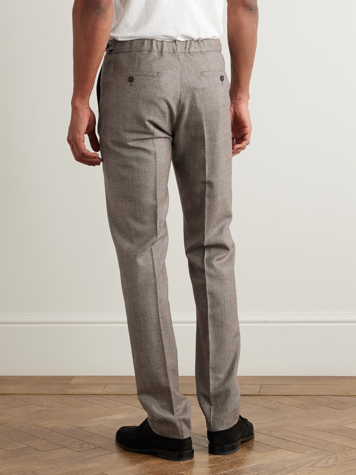 Sid Mashburn Ghost Straight-leg Prince Of Wales Wool-hopsack Suit Trousers In Multi
