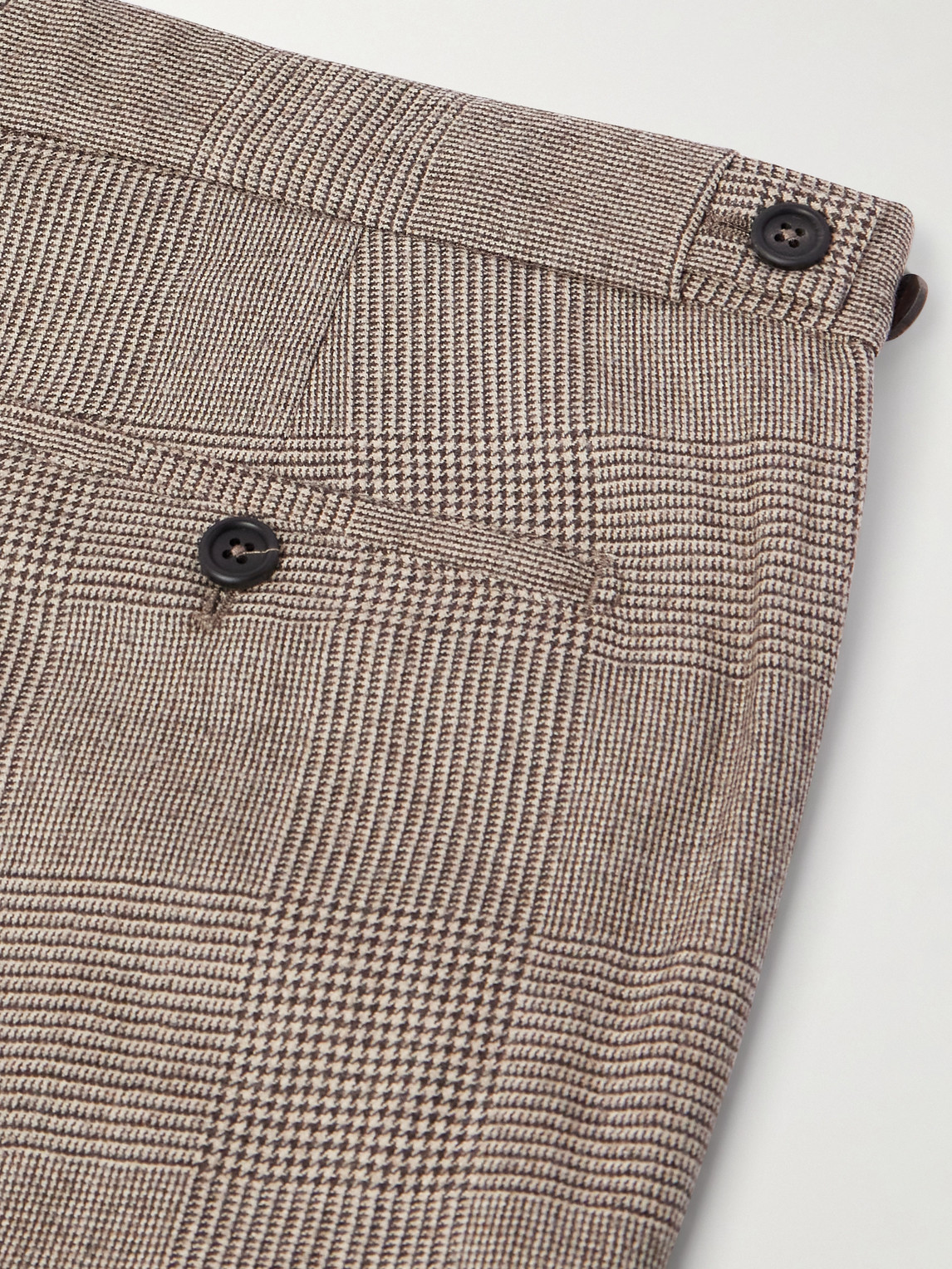 Sid Mashburn Ghost Straight-leg Prince Of Wales Wool-hopsack Suit Trousers In Multi