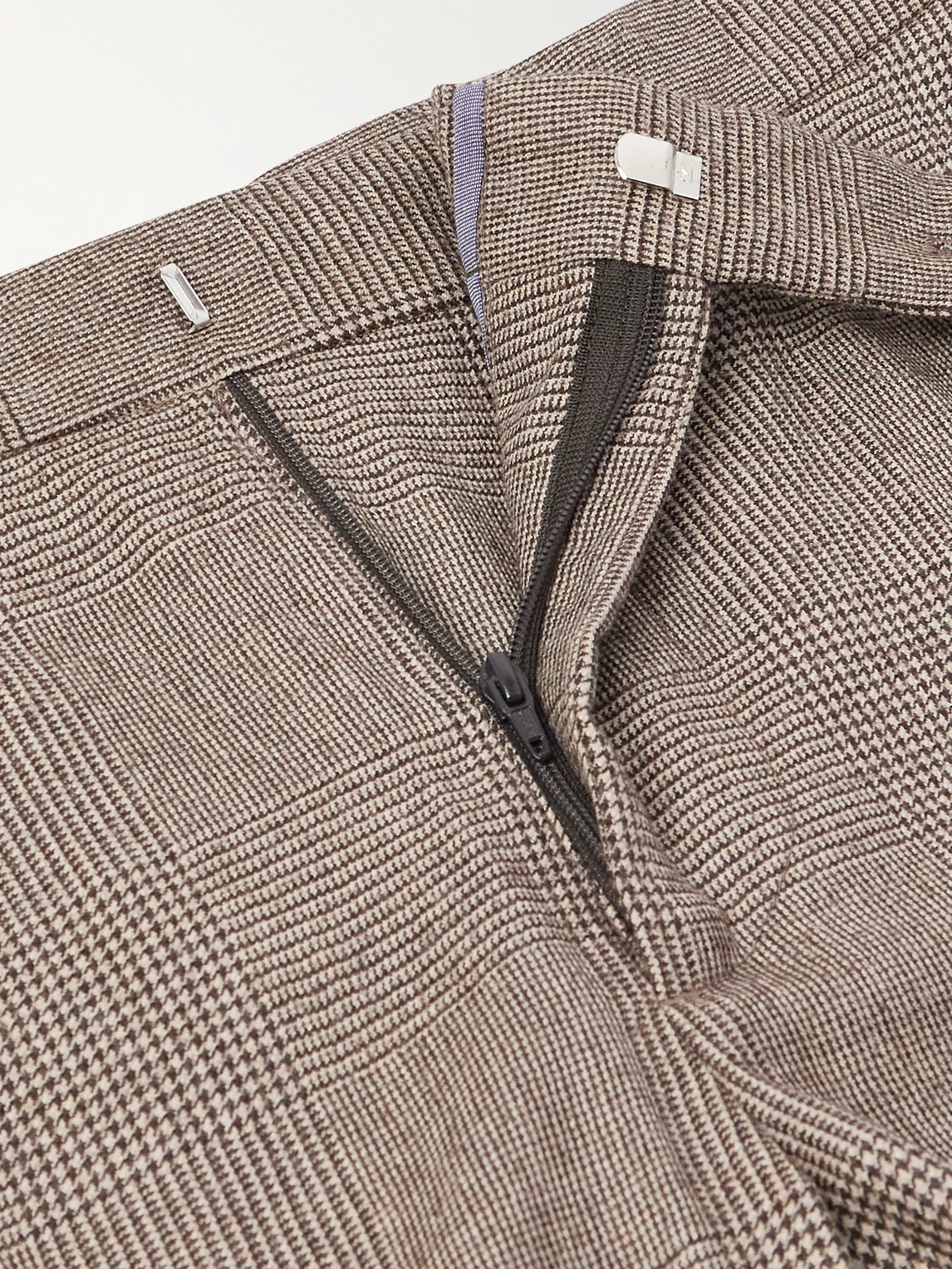 Sid Mashburn Ghost Straight-leg Prince Of Wales Wool-hopsack Suit Trousers In Multi