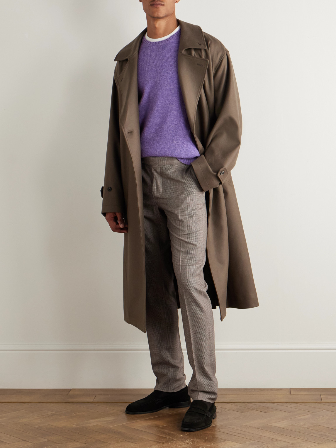 Sid Mashburn Ghost Straight-leg Prince Of Wales Wool-hopsack Suit Trousers In Multi