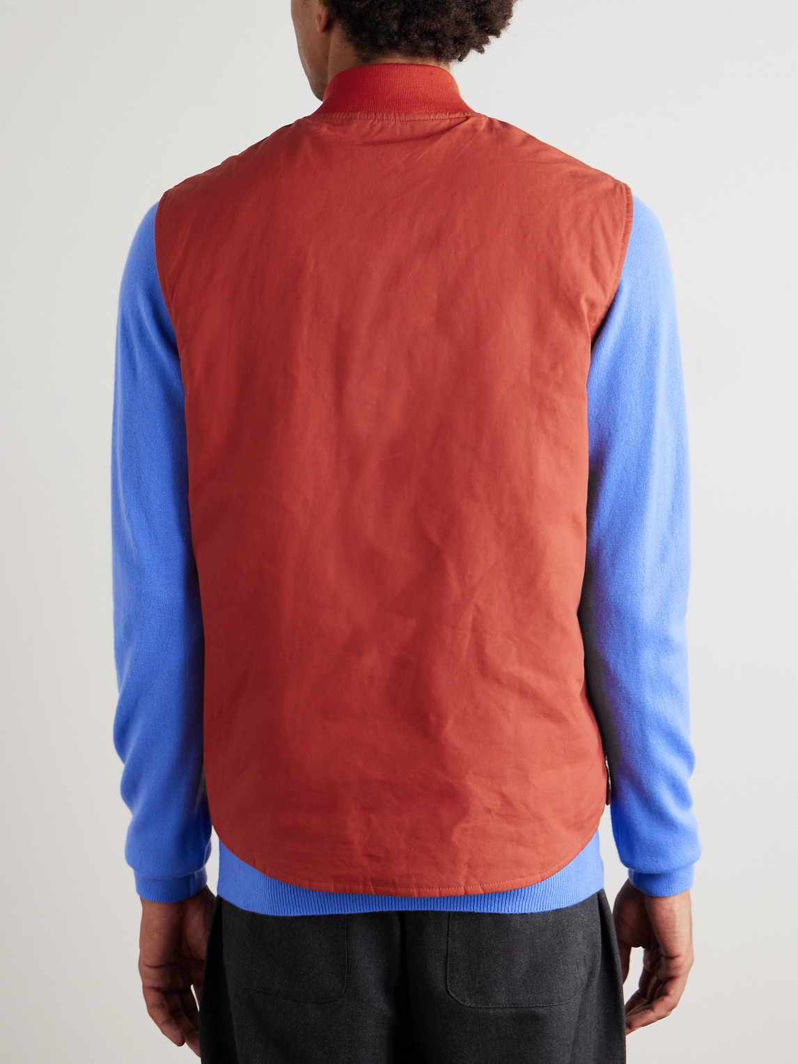  Sid Mashburn - Cashpad Waxed Cotton-poplin Gilet - Men - Red - L 