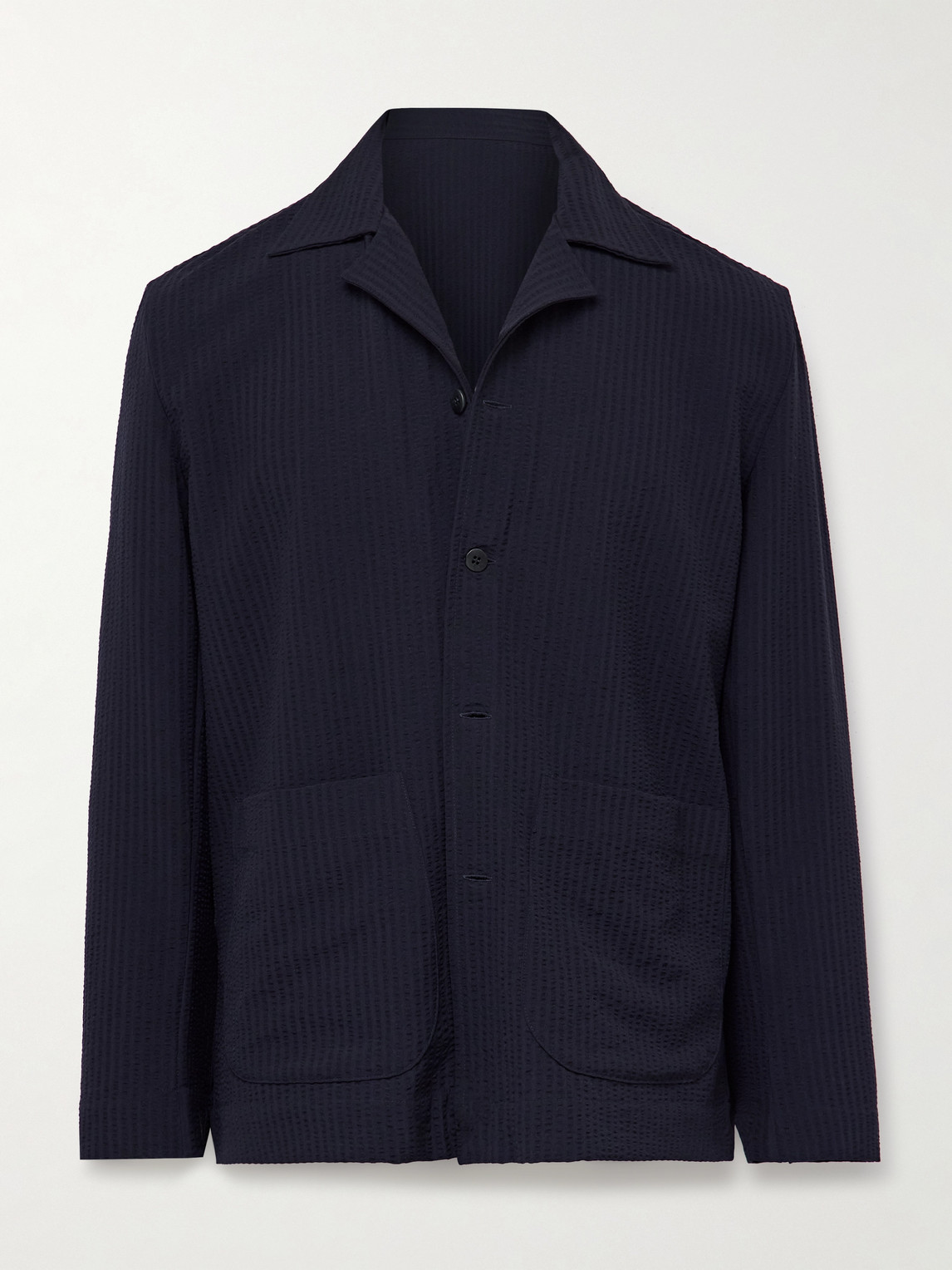 Stòffa Wool-seersucker Jacket In Blue