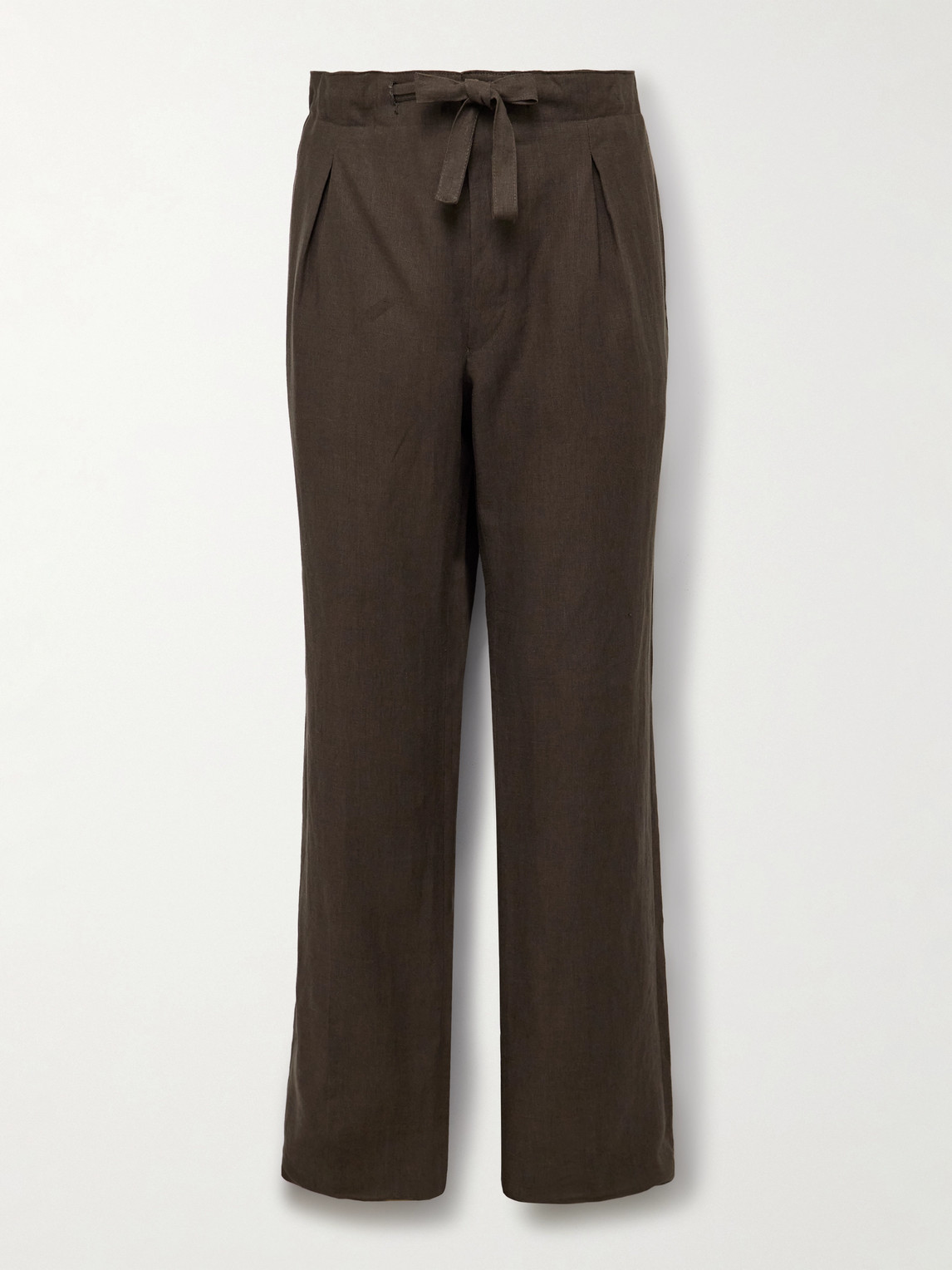 Stòffa – Straight-Leg Pleated Linen Drawstring Trousers