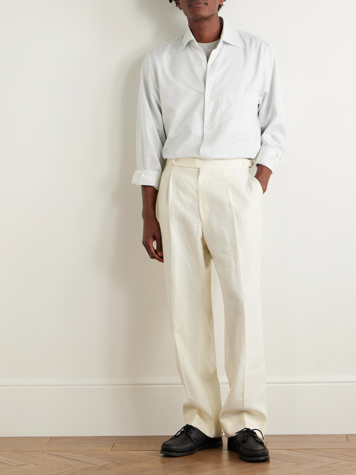 Stòffa - Straight-Leg Pleated Linen Trousers