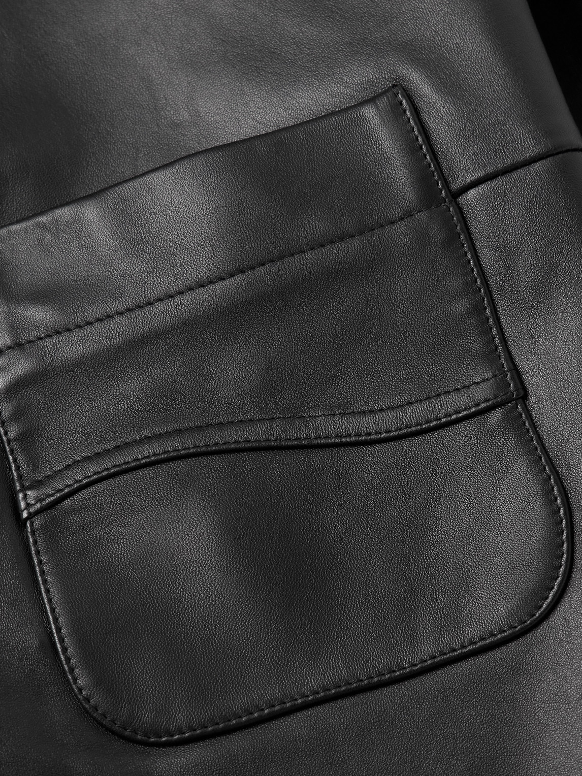 Stòffa Wave Leather Jacket In Black