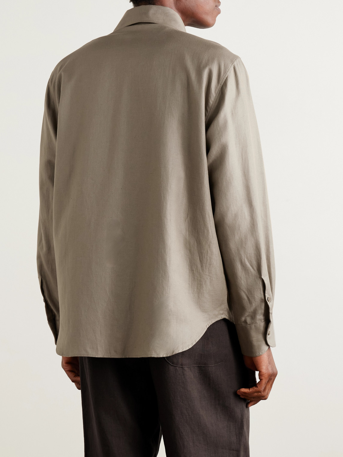  Stòffa - Cotton And Linen-blend Twill Shirt - Men - Brown - It 48 