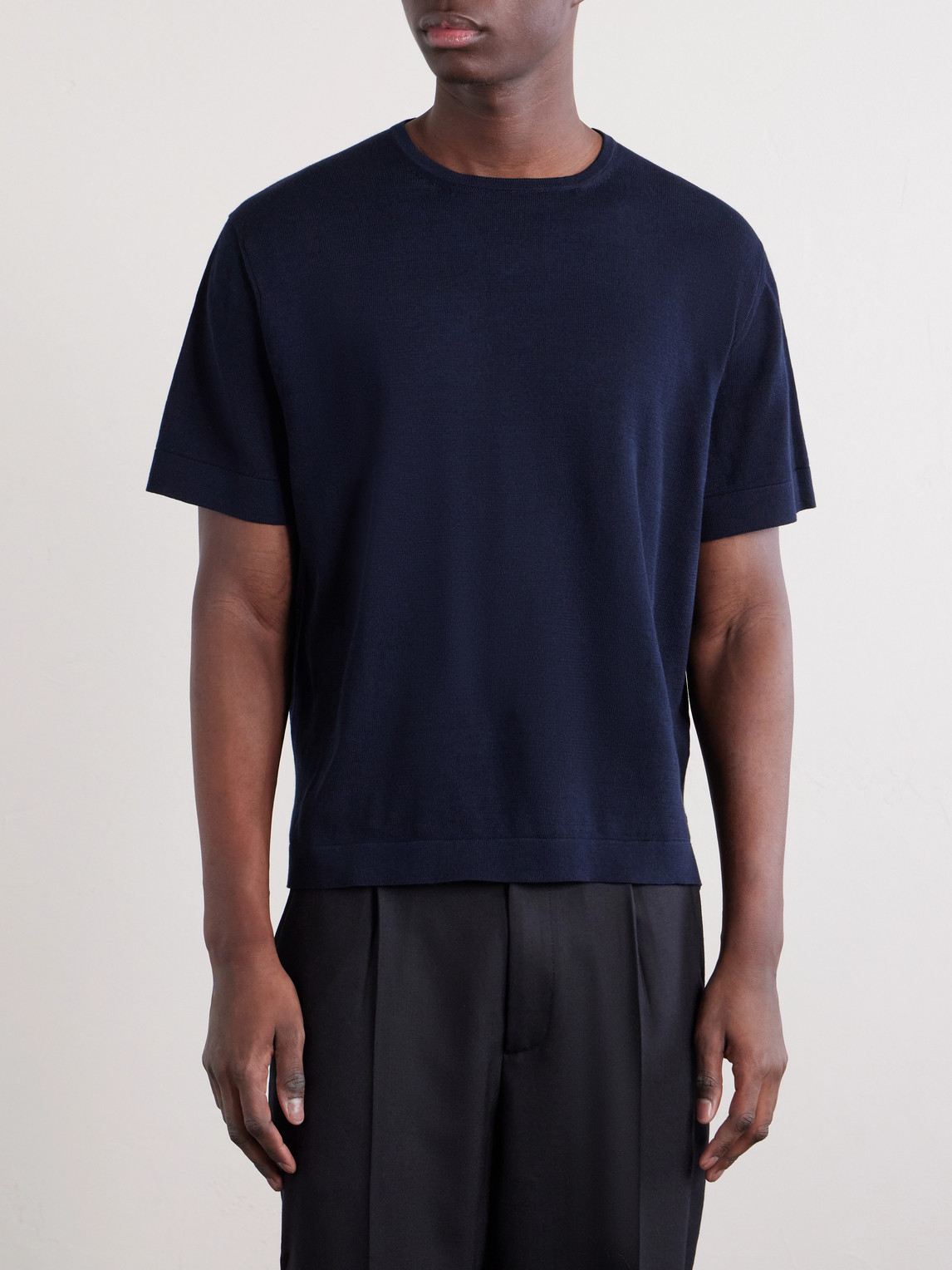  Stòffa - Knitted Cotton T-shirt - Men - Blue - It 46 