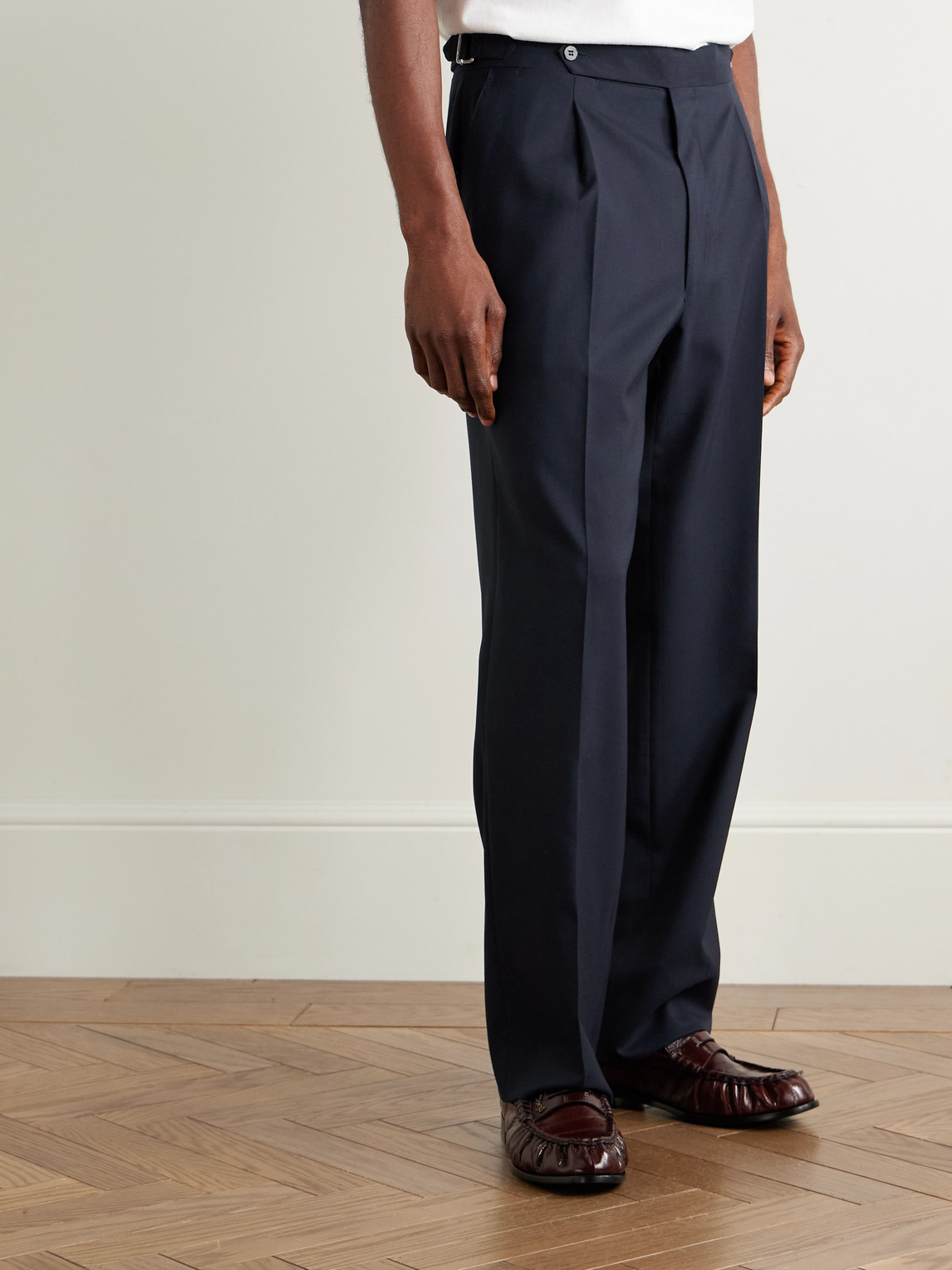 Stòffa - Straight-Leg Pleated Wool Trousers