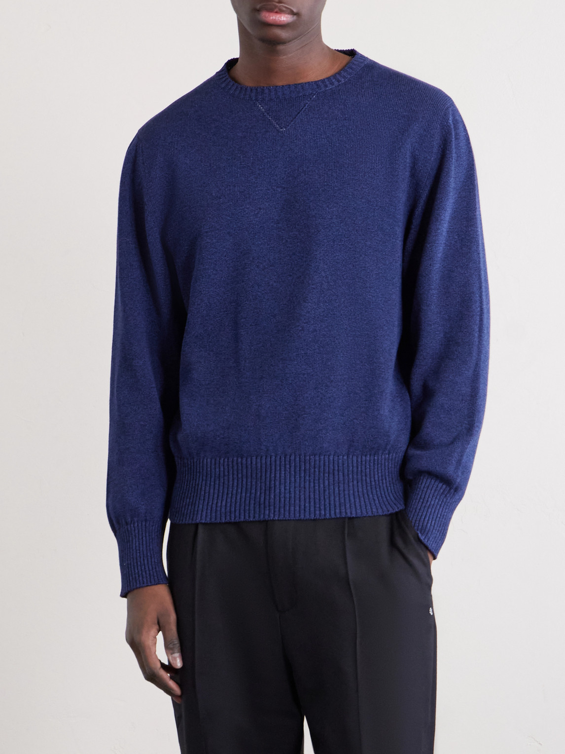  Stòffa - Knitted Cotton Sweater - Men - Blue - It 46 