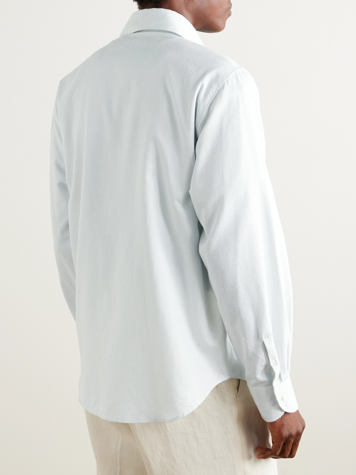 Stòffa - Slub Cotton And Wool-blend Shirt - Men - Blue - It 46 