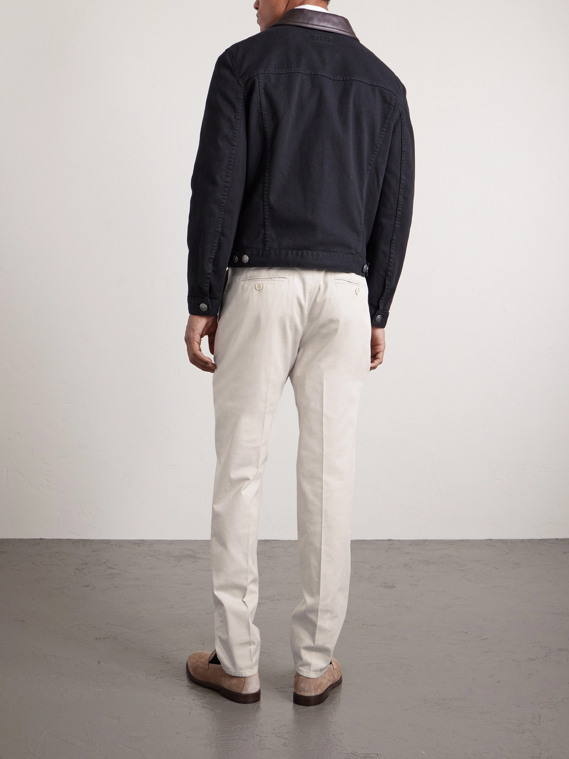 Stretch-Cotton Twill Trousers Slim-Fit