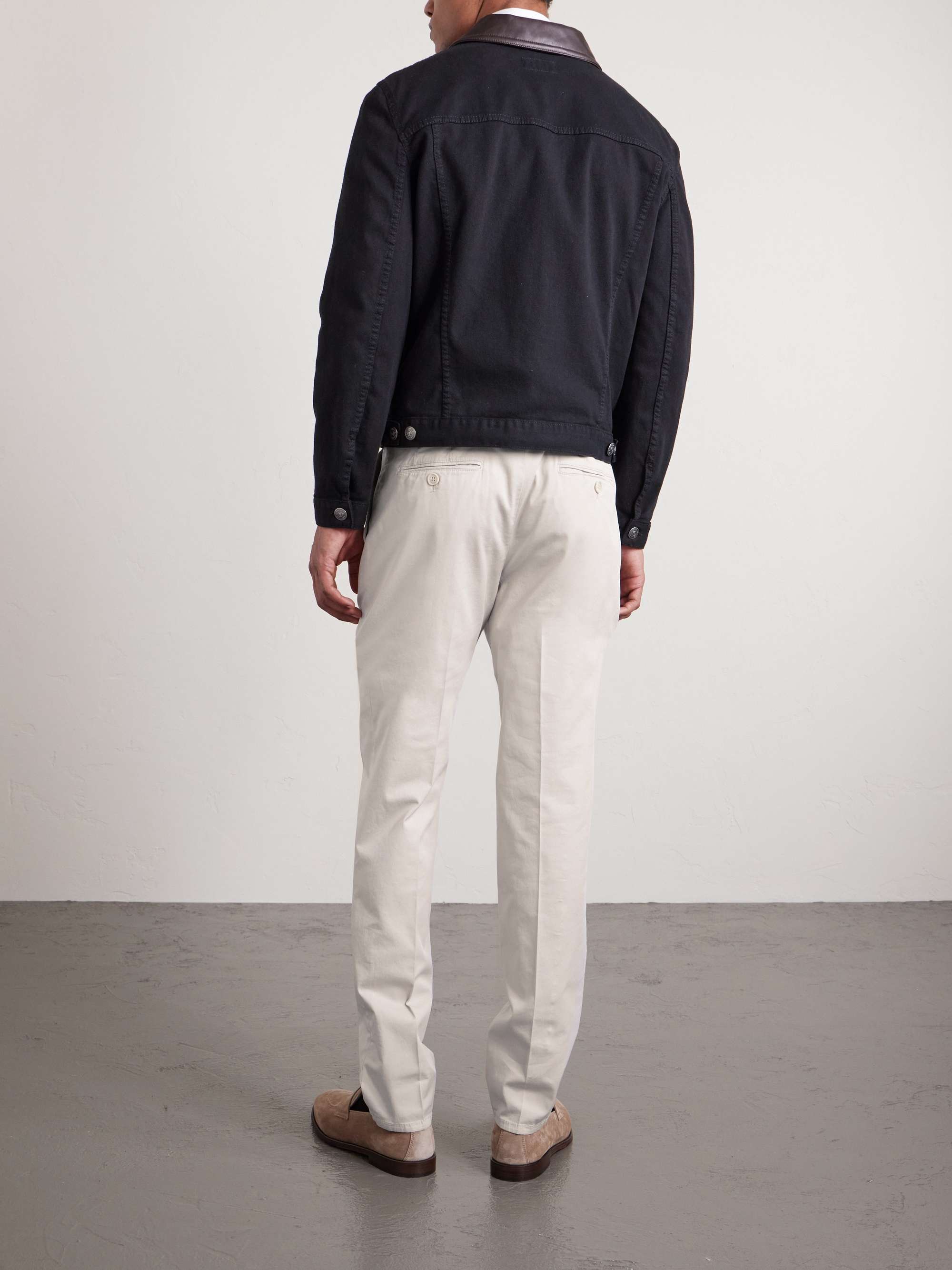 BRUNELLO CUCINELLI Slim-Fit Stretch-Cotton Gabardine Trousers