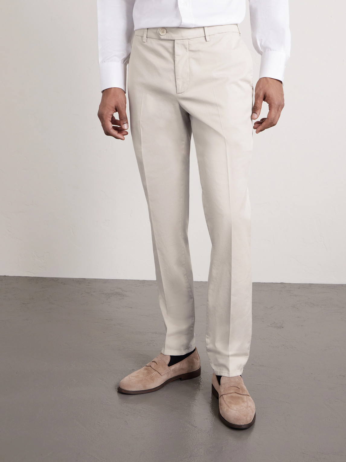 Stretch-Cotton Twill Trousers Slim-Fit