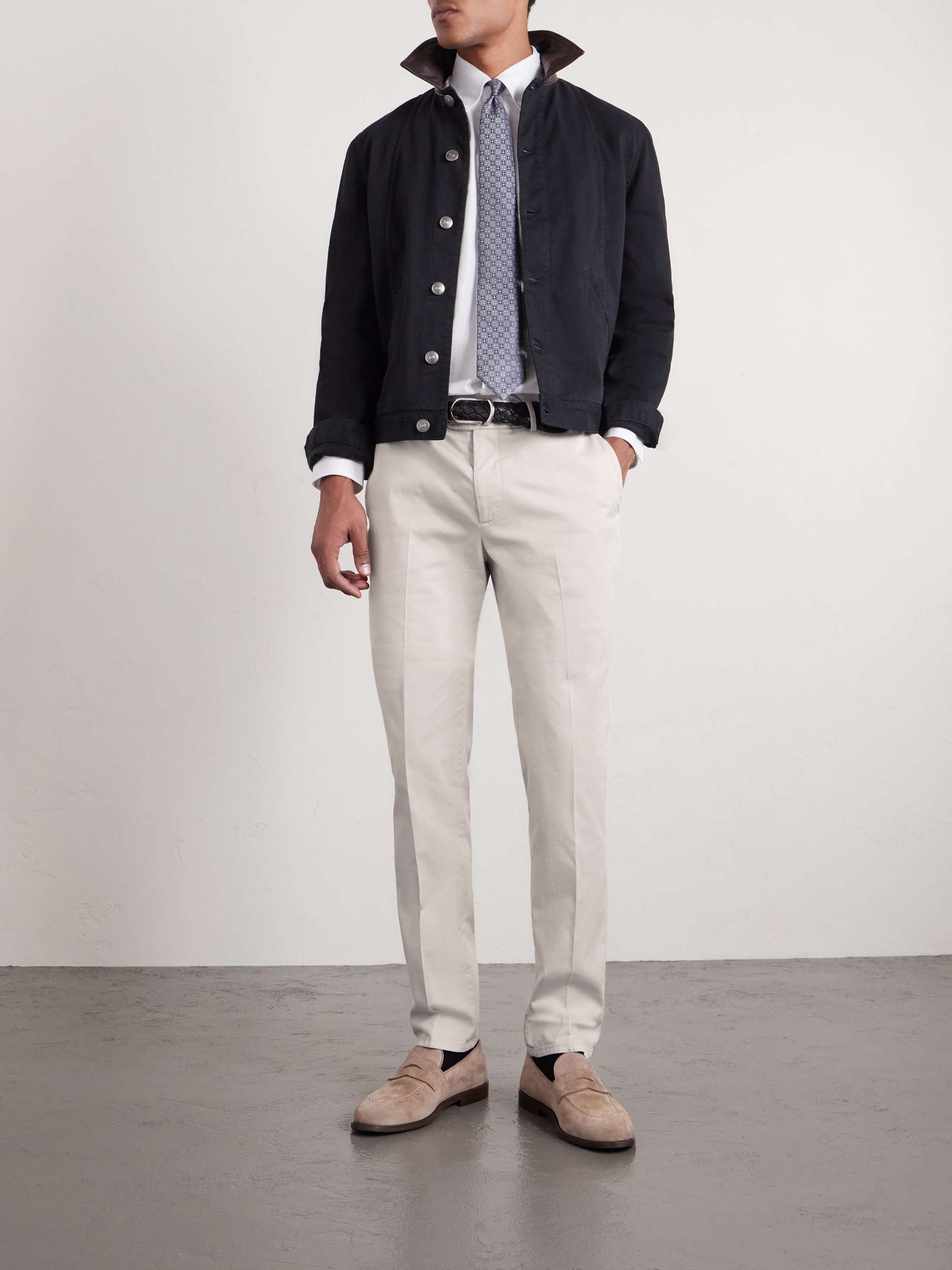 BRUNELLO CUCINELLI Slim-Fit Stretch-Cotton Gabardine Trousers