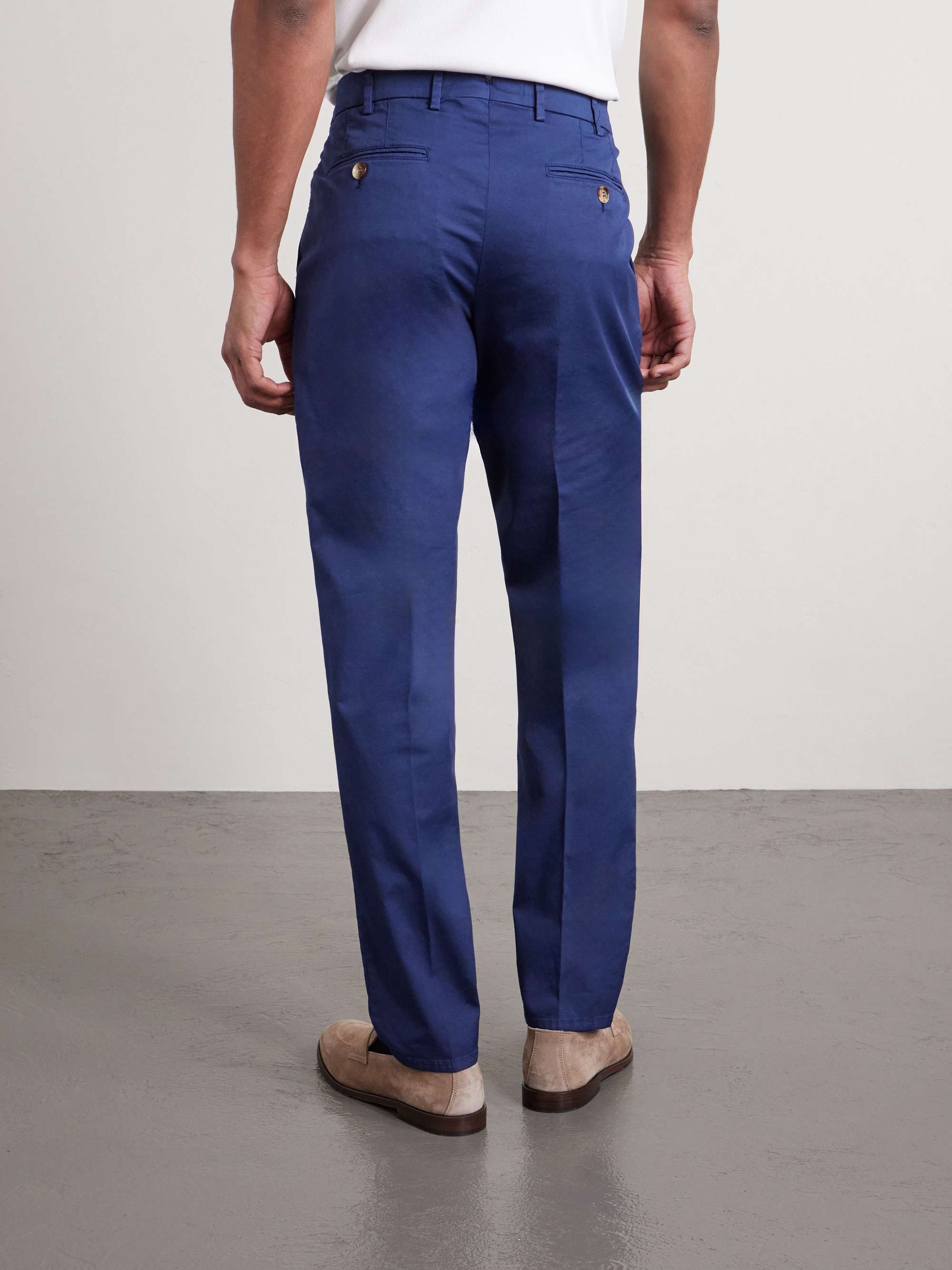 BRUNELLO CUCINELLI Slim-Fit Stretch-Cotton Gabardine Trousers