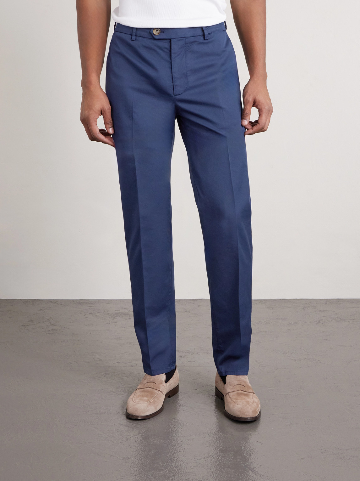 Stretch-Cotton Twill Trousers Slim-Fit