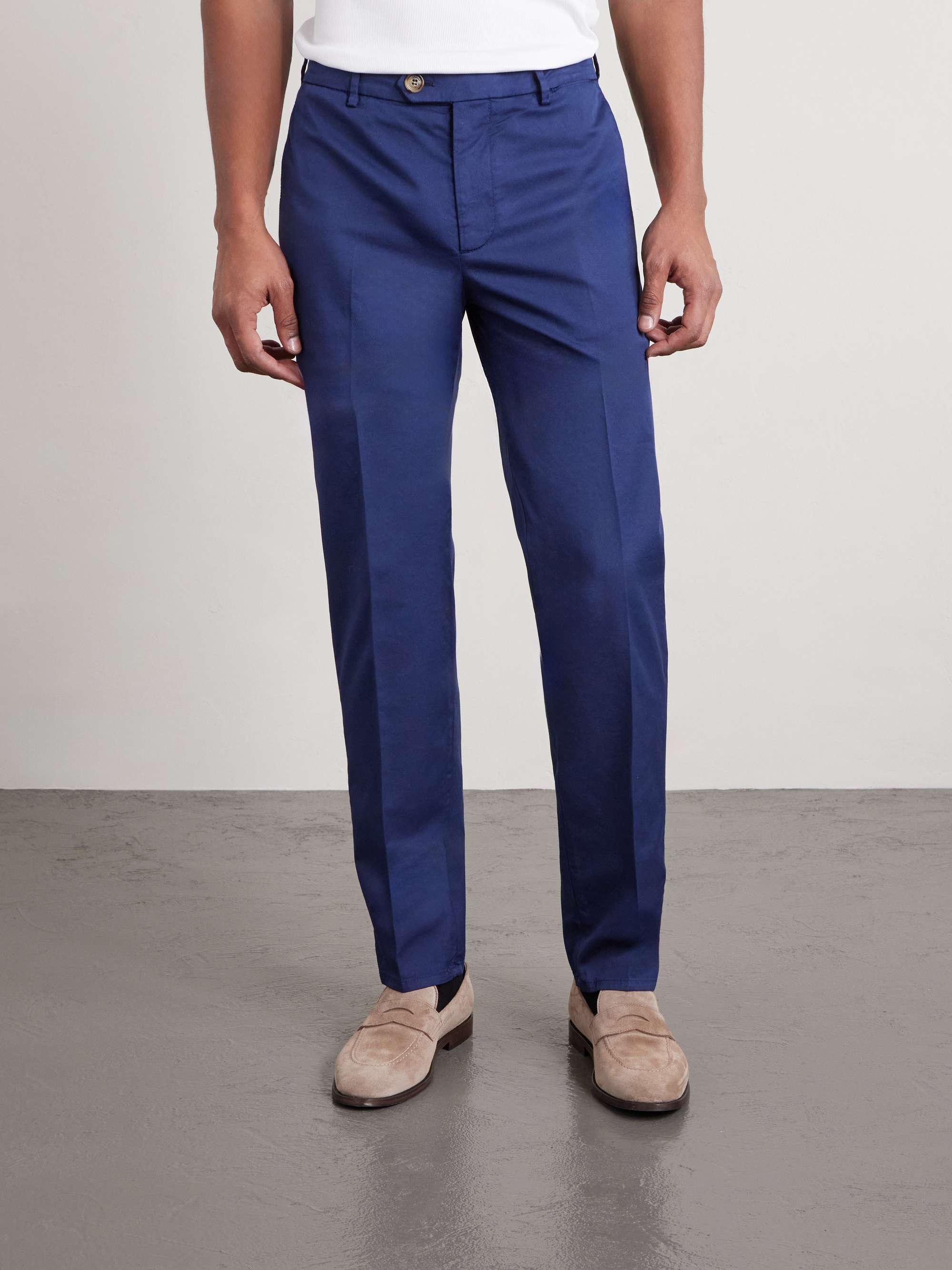 BRUNELLO CUCINELLI Slim-Fit Stretch-Cotton Gabardine Trousers