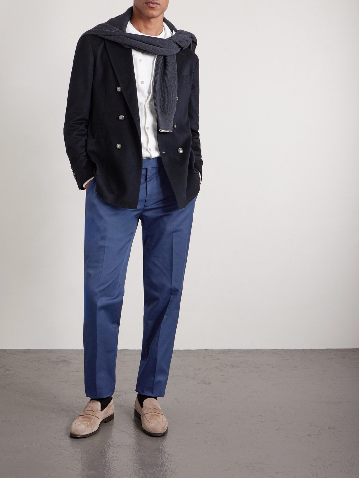 Stretch-Cotton Twill Trousers Slim-Fit