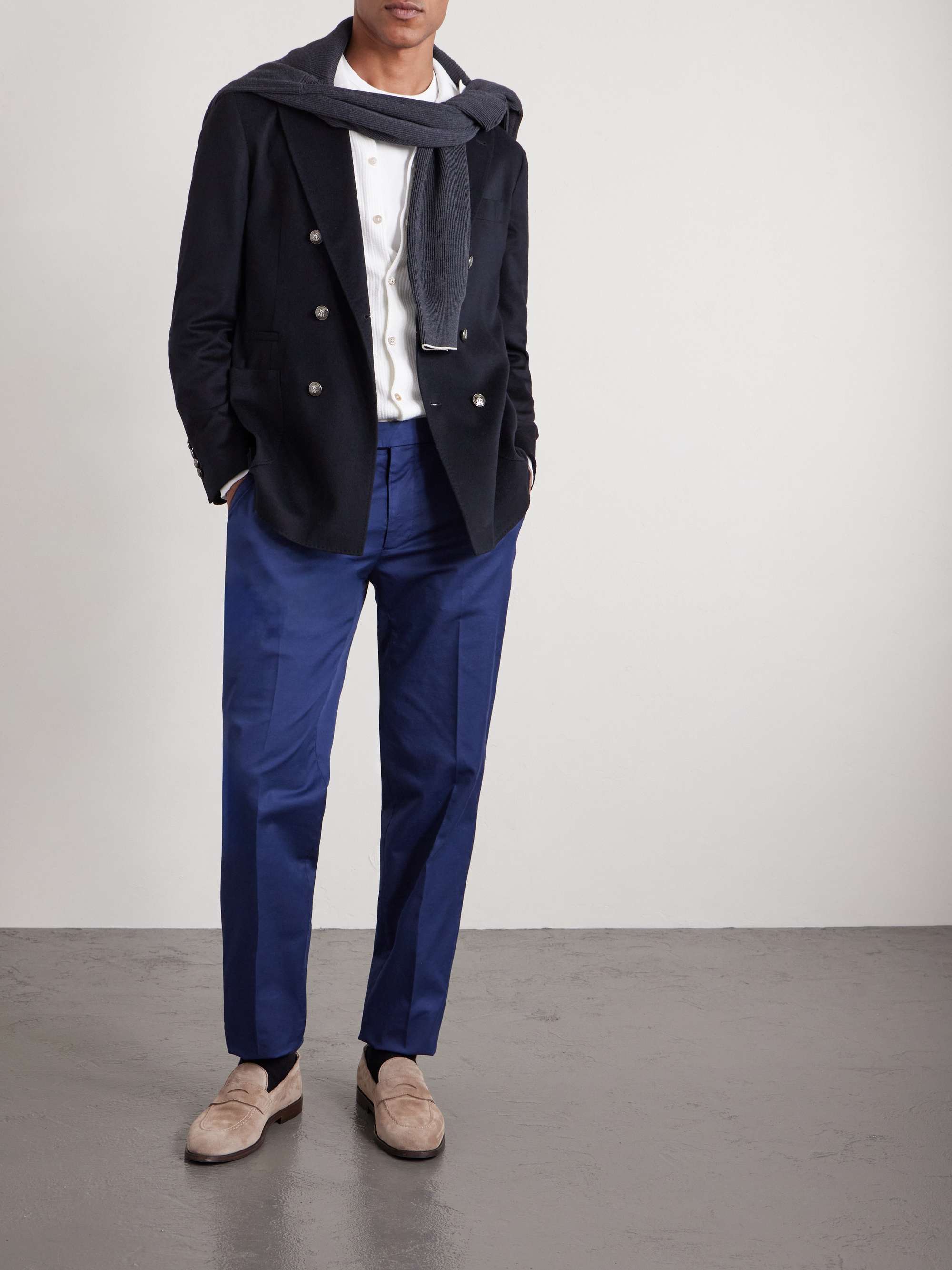 BRUNELLO CUCINELLI Slim-Fit Stretch-Cotton Gabardine Trousers