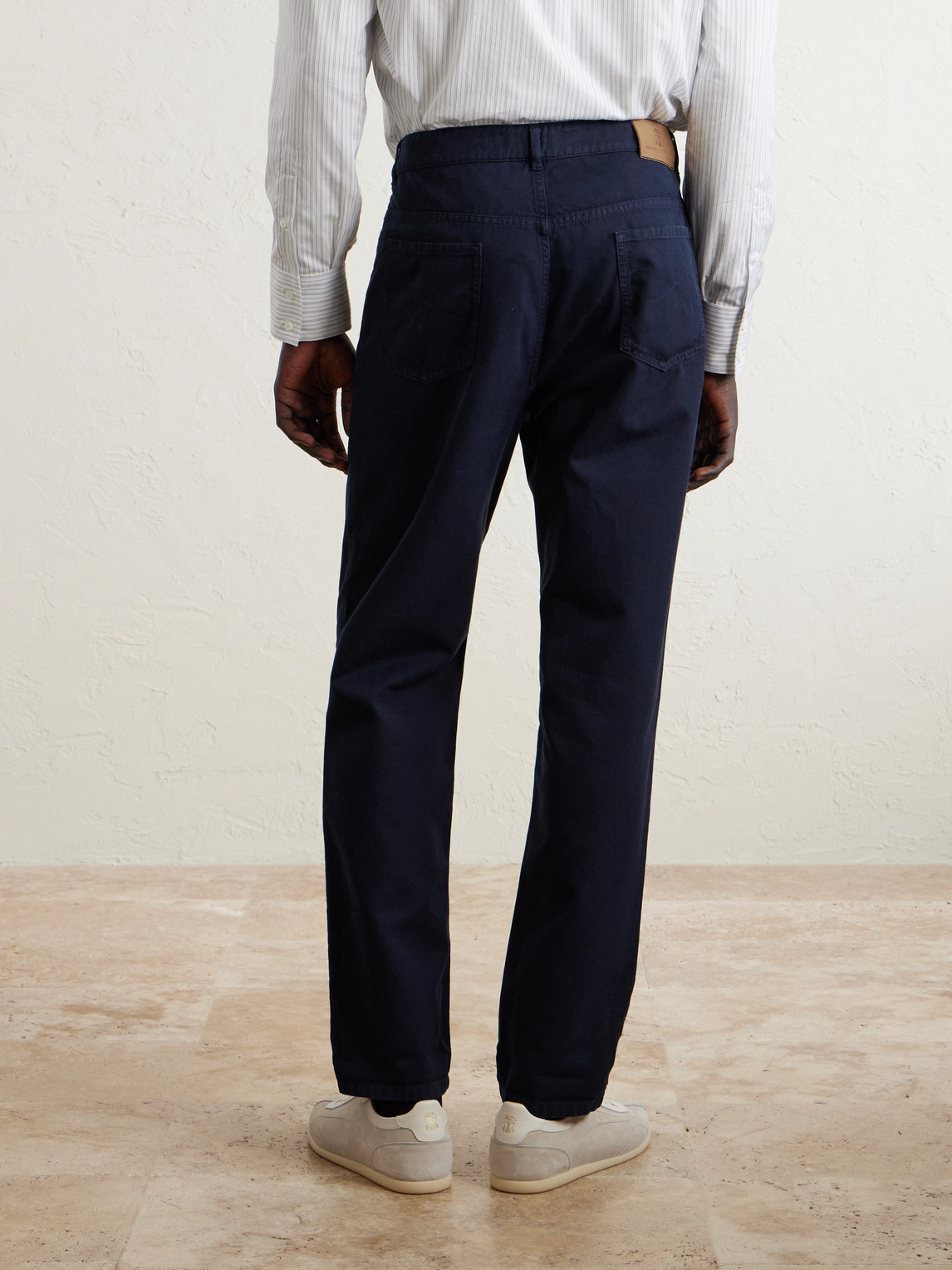Logo- Embroidered Straight-Leg Cotton-Twill Trousers