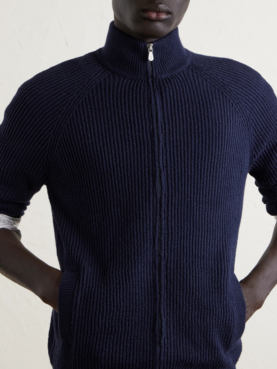 Cotton Zip-Up Sweater