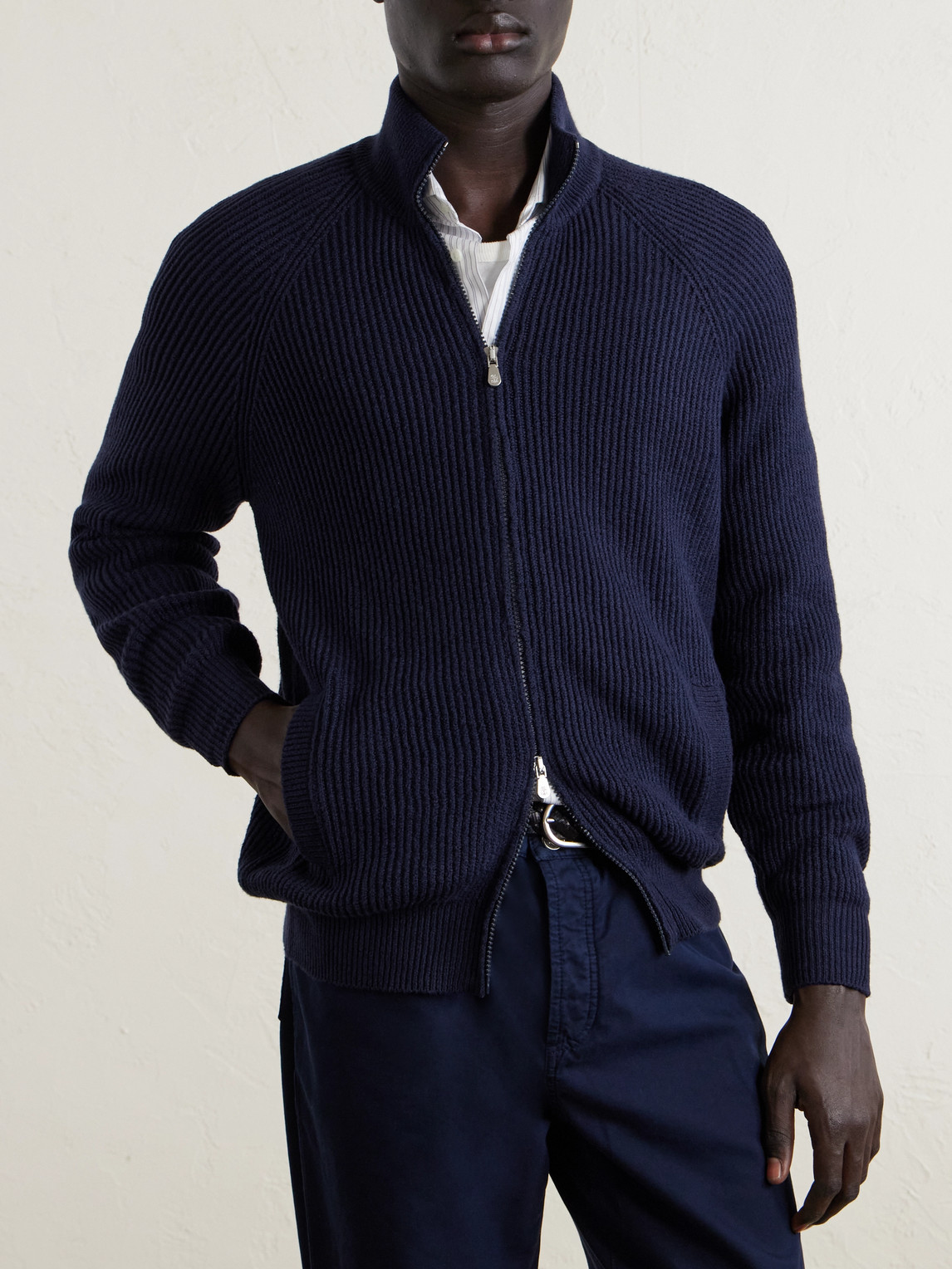 Cotton Zip-Up Sweater