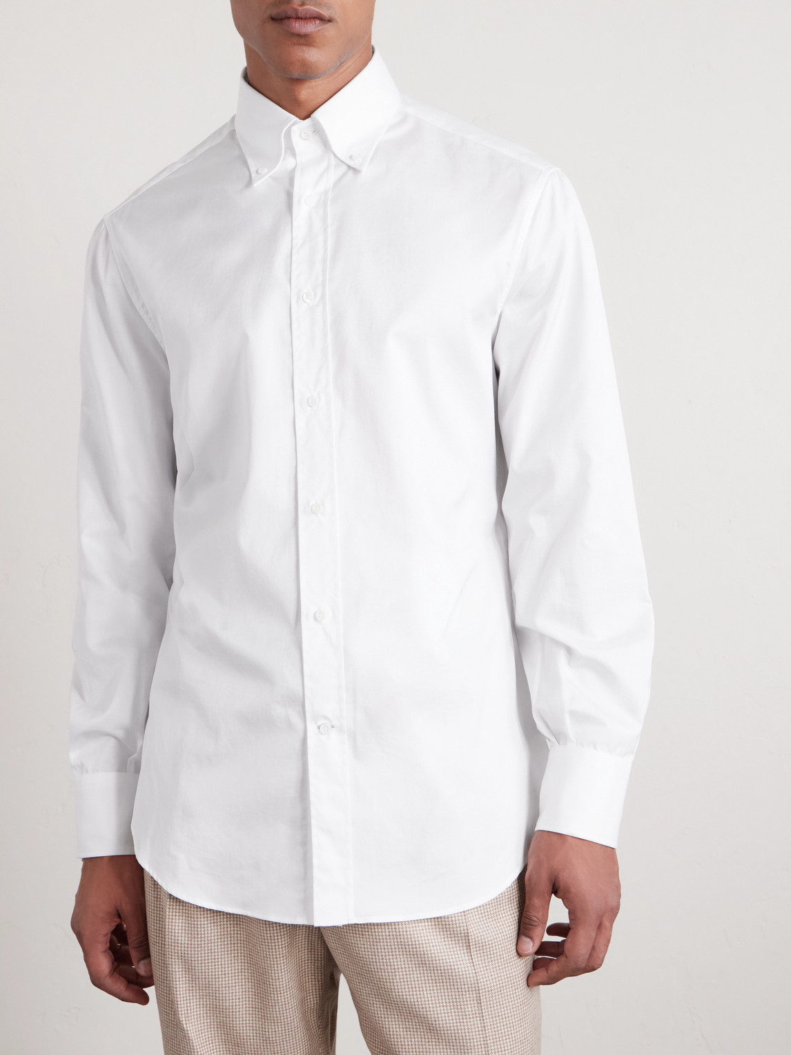 Button-Down Collar Cotton Shirt