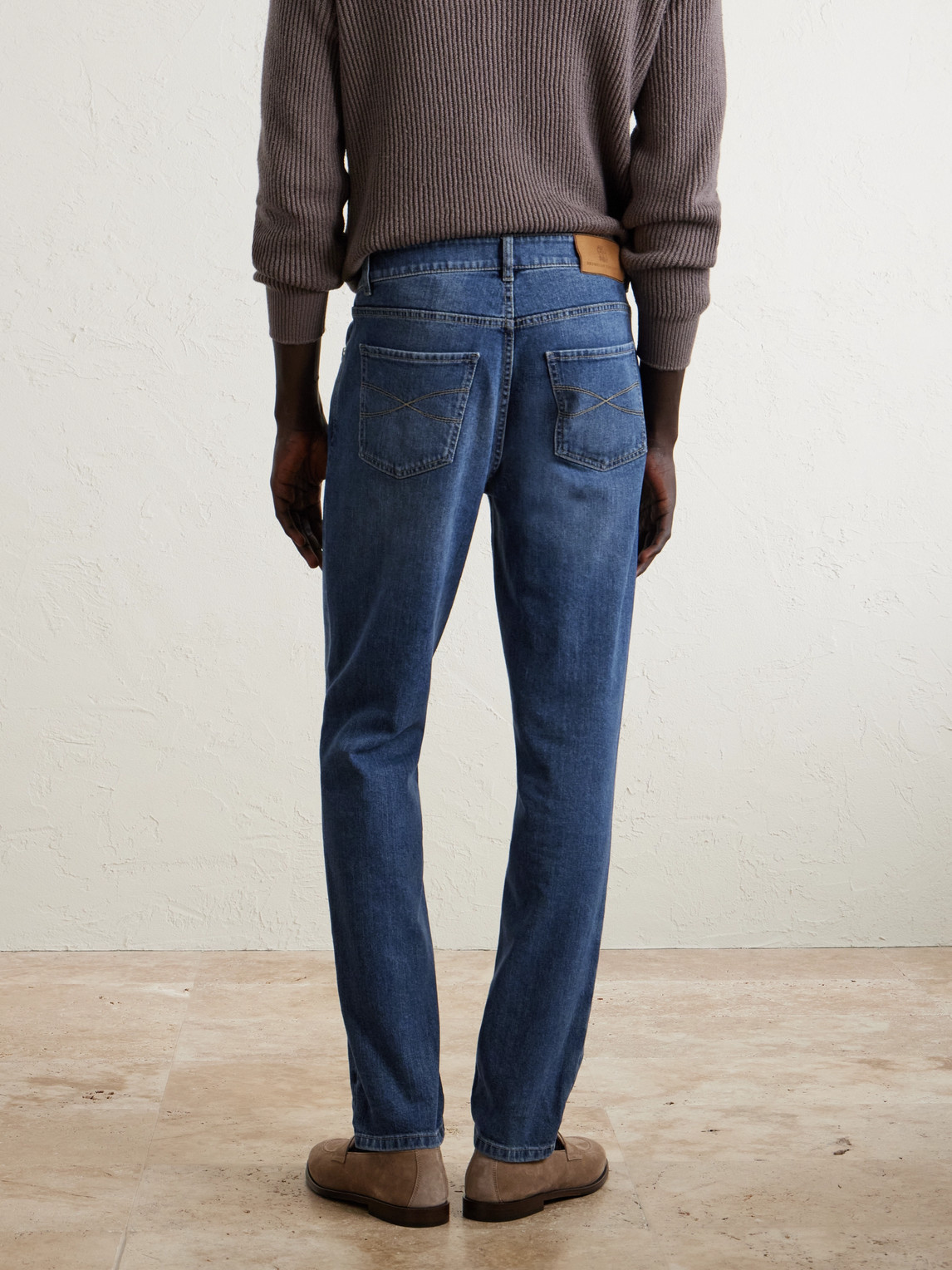 Fit Straight-Leg Logo-Embroidered Jeans Slim