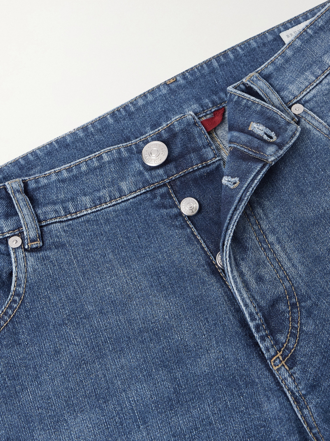 Fit Straight-Leg Logo-Embroidered Jeans Slim
