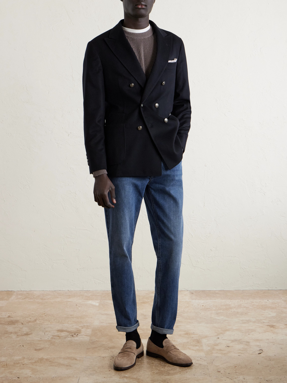 Fit Straight-Leg Logo-Embroidered Jeans Slim