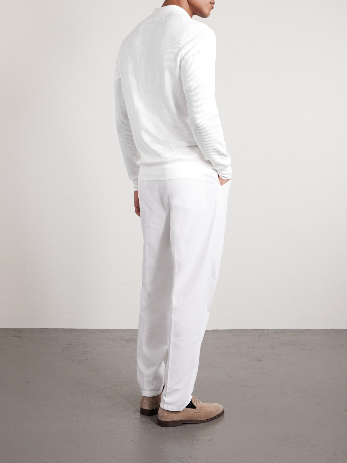 Ribbed Cotton Polo Shirt
