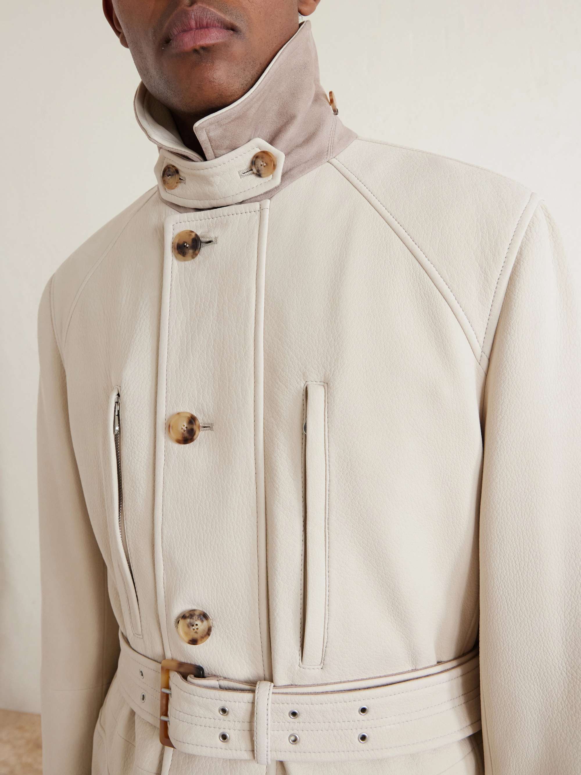 BRUNELLO CUCINELLI Belted Leather Jacket for Men | MR PORTER