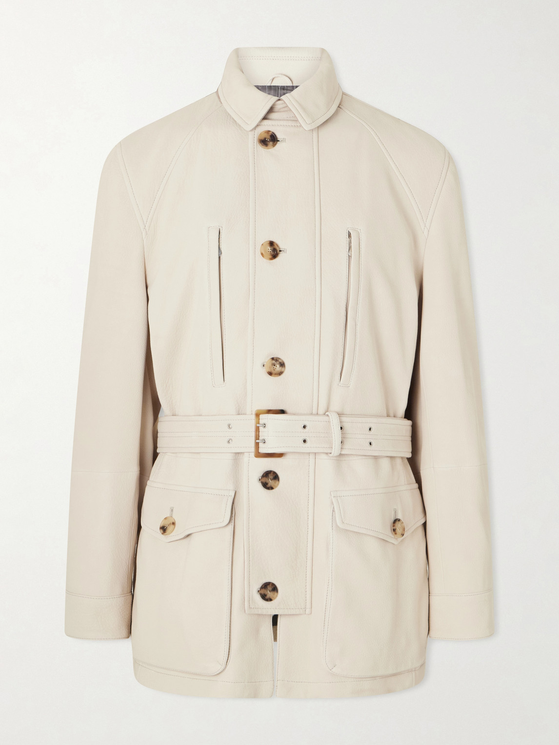 Brunello Cucinelli Belted Leather Jacket - Men