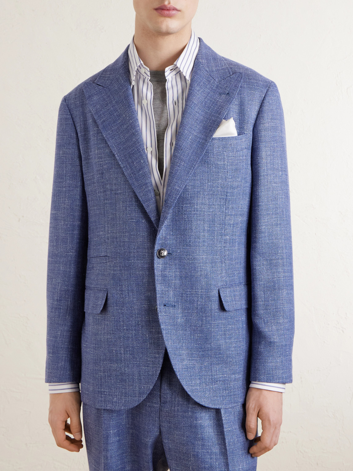  Brunello Cucinelli - Wool-blend Suit Jacket - Men - Blue - It 46 