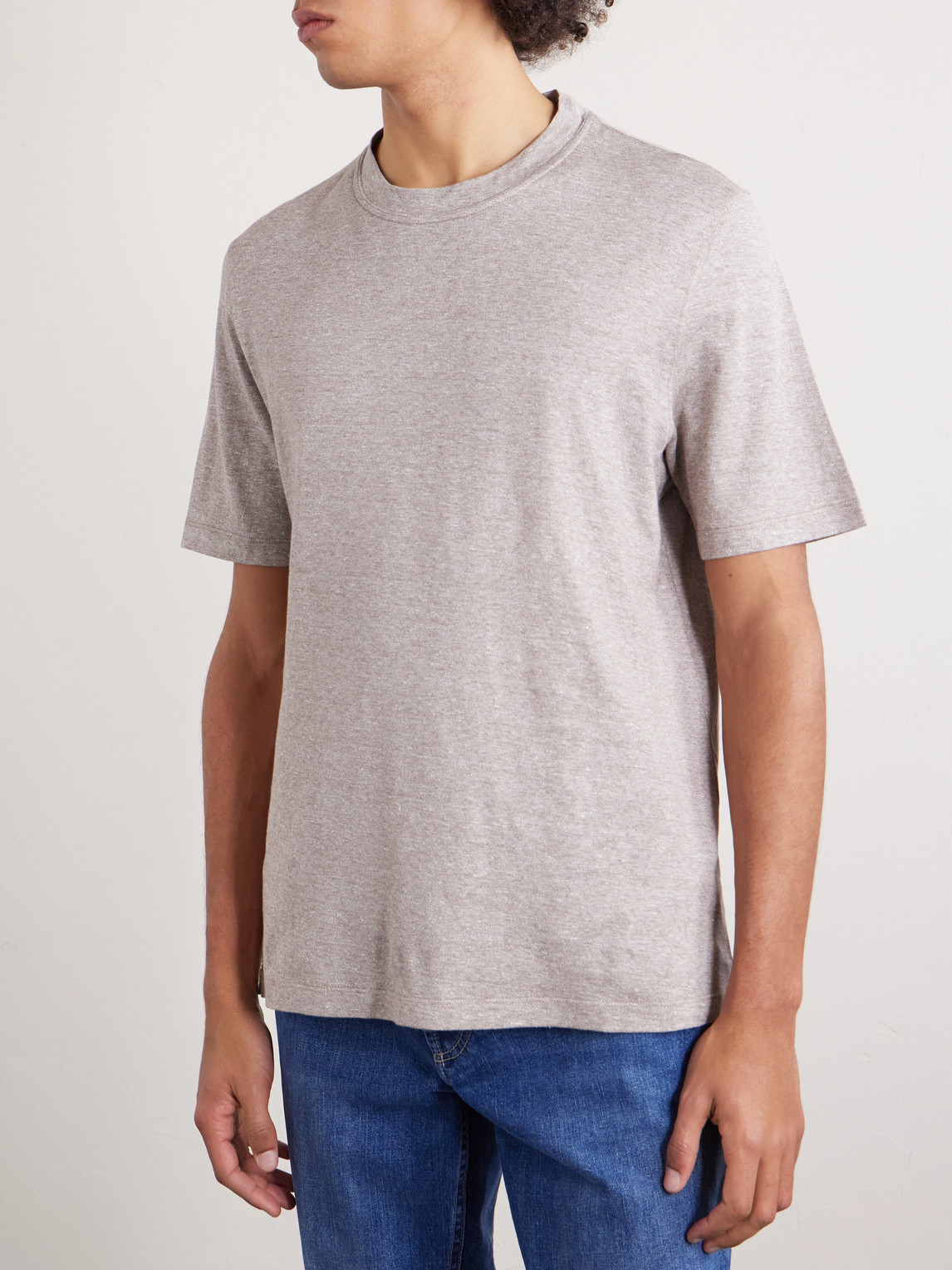 Slub Linen And Cotton-Blend Jersey T-Shirt