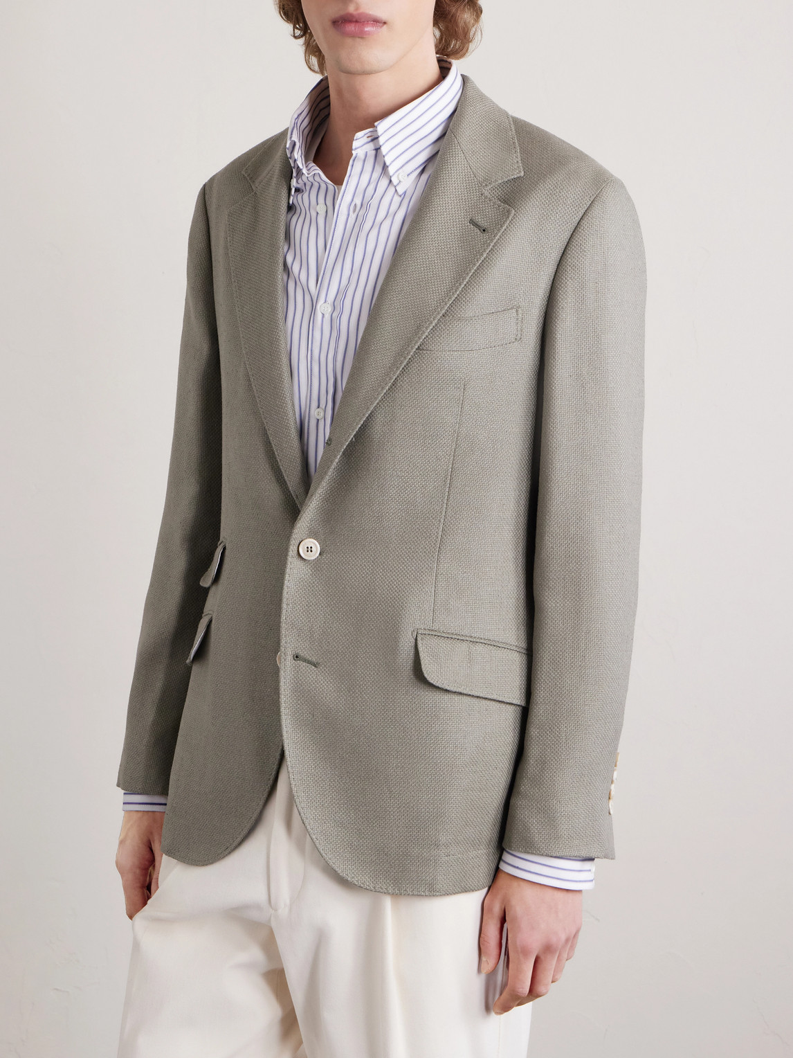 Silk, Linen And Wool-Blend Blazer