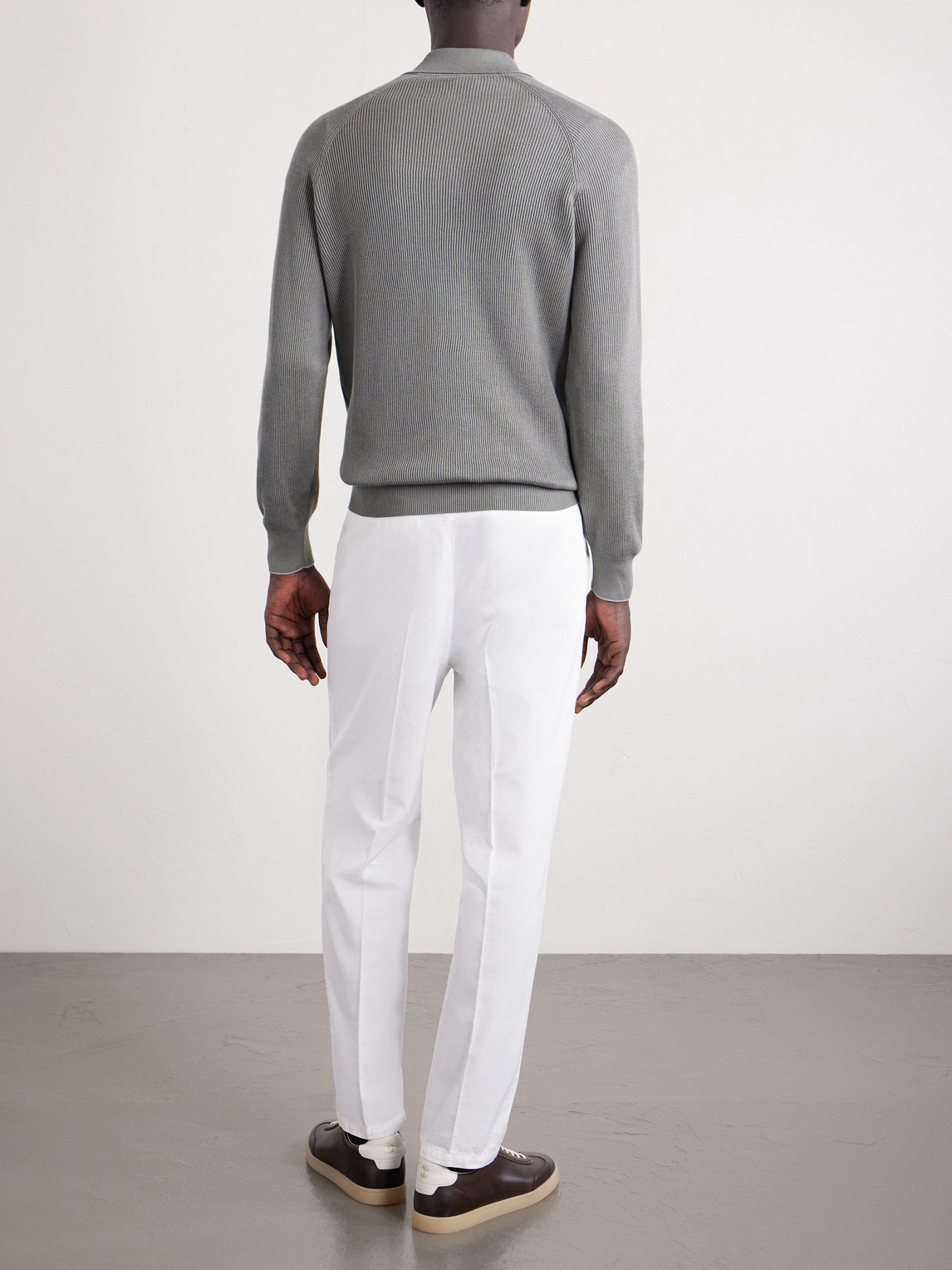 Brunello Cucinelli Ribbed Cotton Polo Shirt IT 56 | Thumbnail 4 Brunello Cucinelli Ribbed Cotton Polo Shirt IT 56 | Thumbnail 4