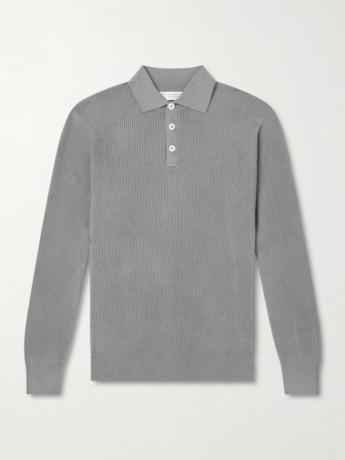 Brunello Cucinelli Ribbed Cotton Polo Shirt IT 56