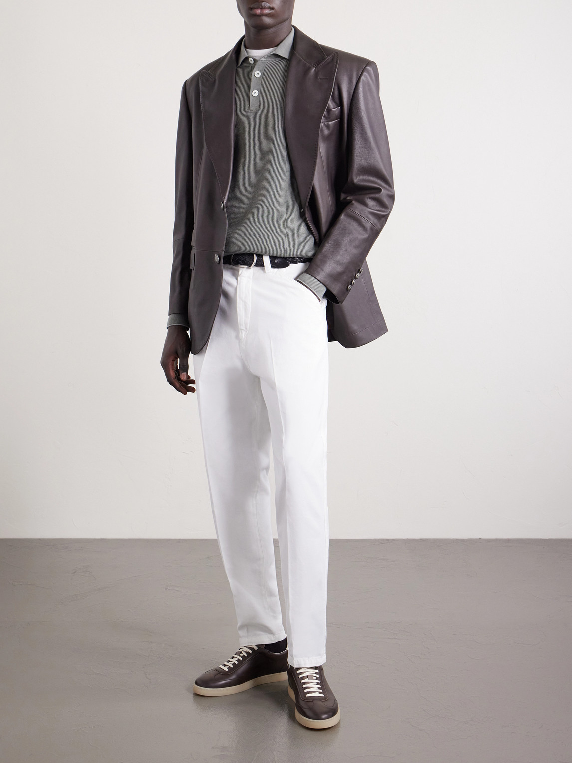 Brunello Cucinelli Ribbed Cotton Polo Shirt IT 56 | Thumbnail 2 Brunello Cucinelli Ribbed Cotton Polo Shirt IT 56 | Thumbnail 2