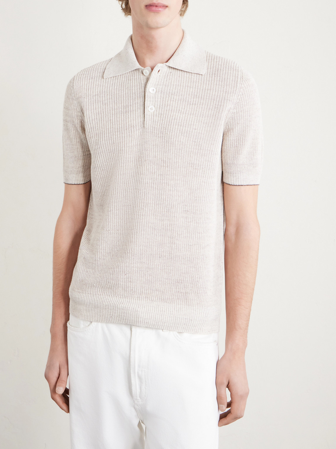 And Cotton-Blend Polo Shirt