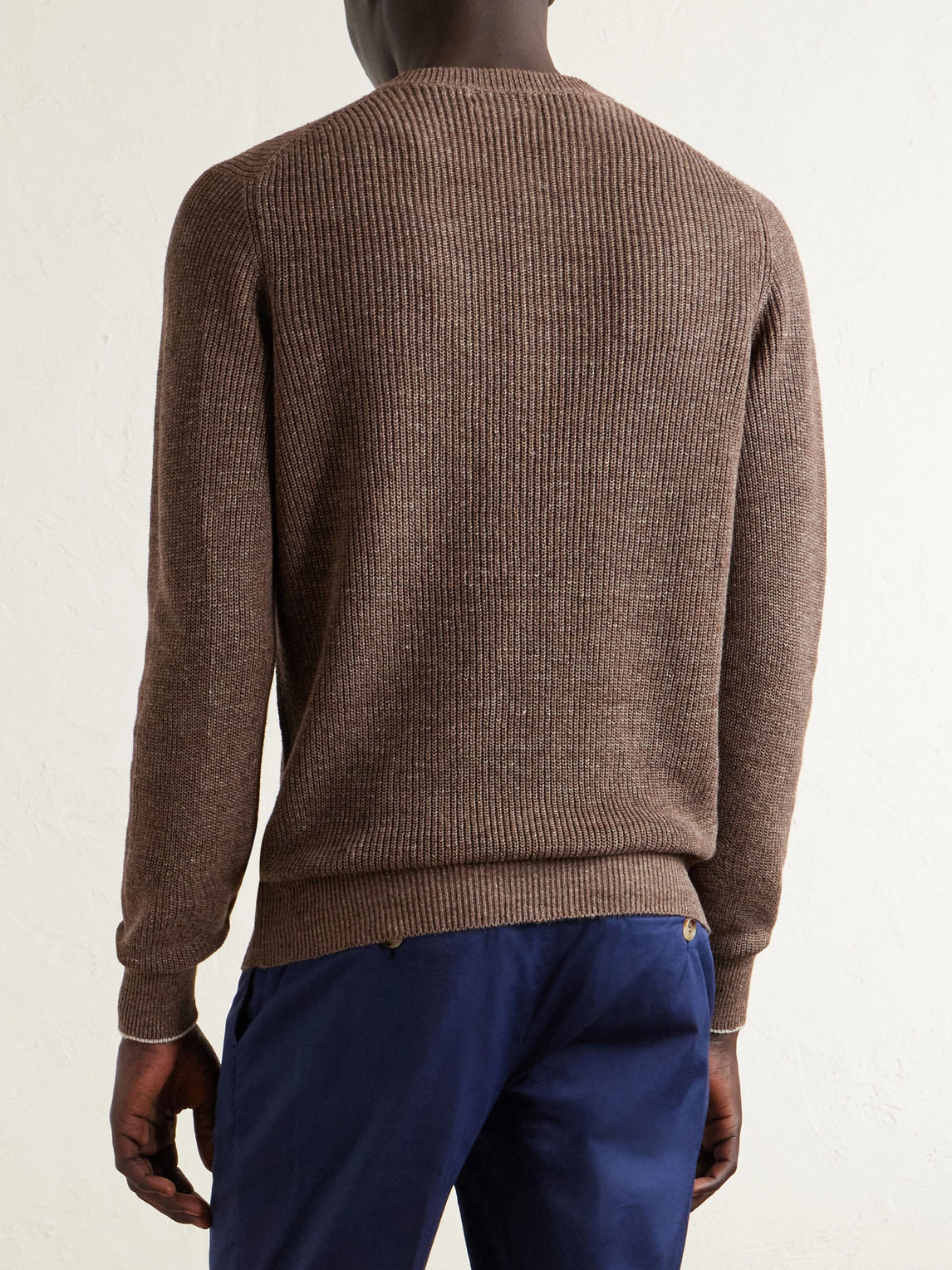 And Cotton-Blend Henley Sweater