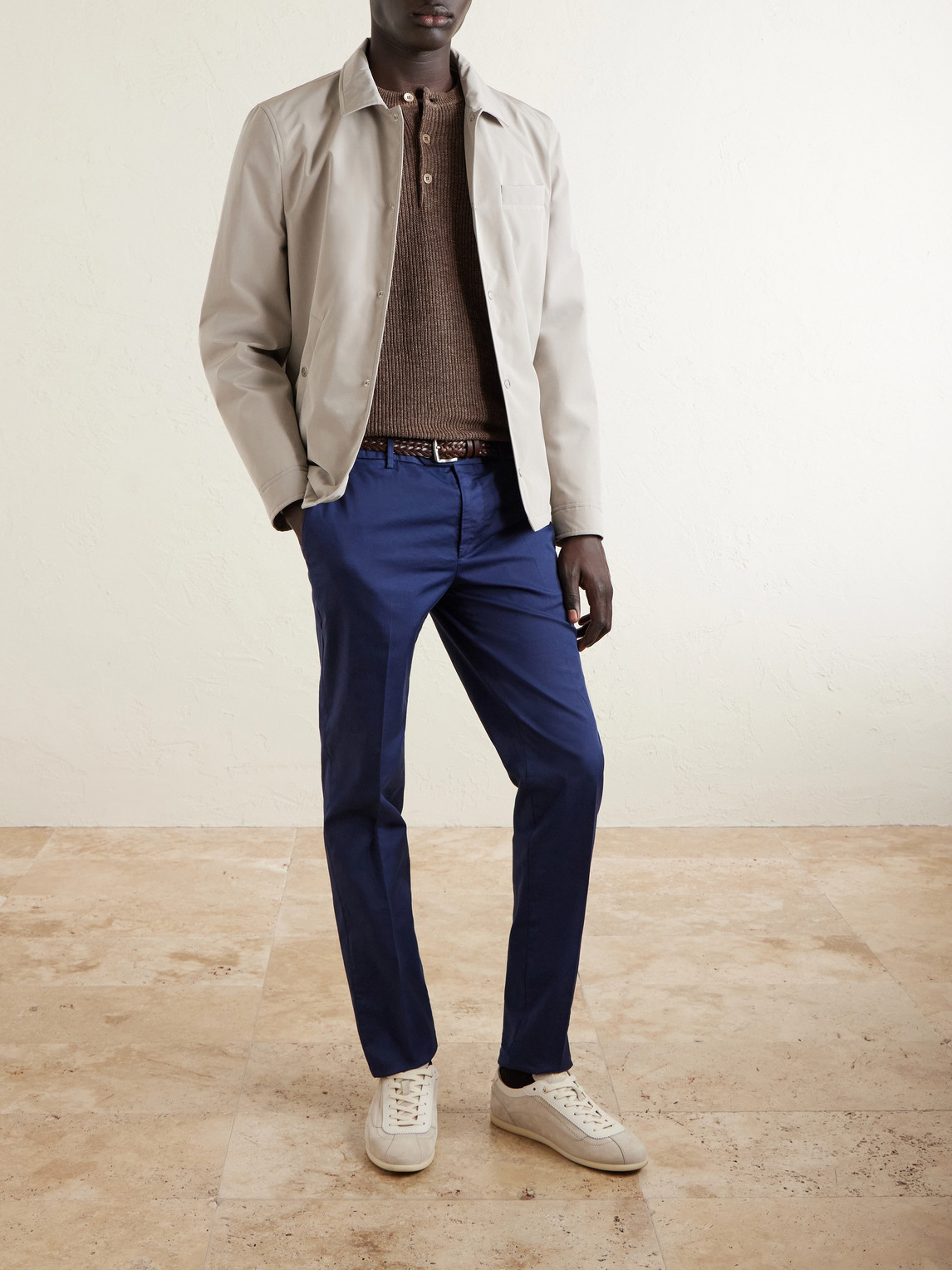 And Cotton-Blend Henley Sweater