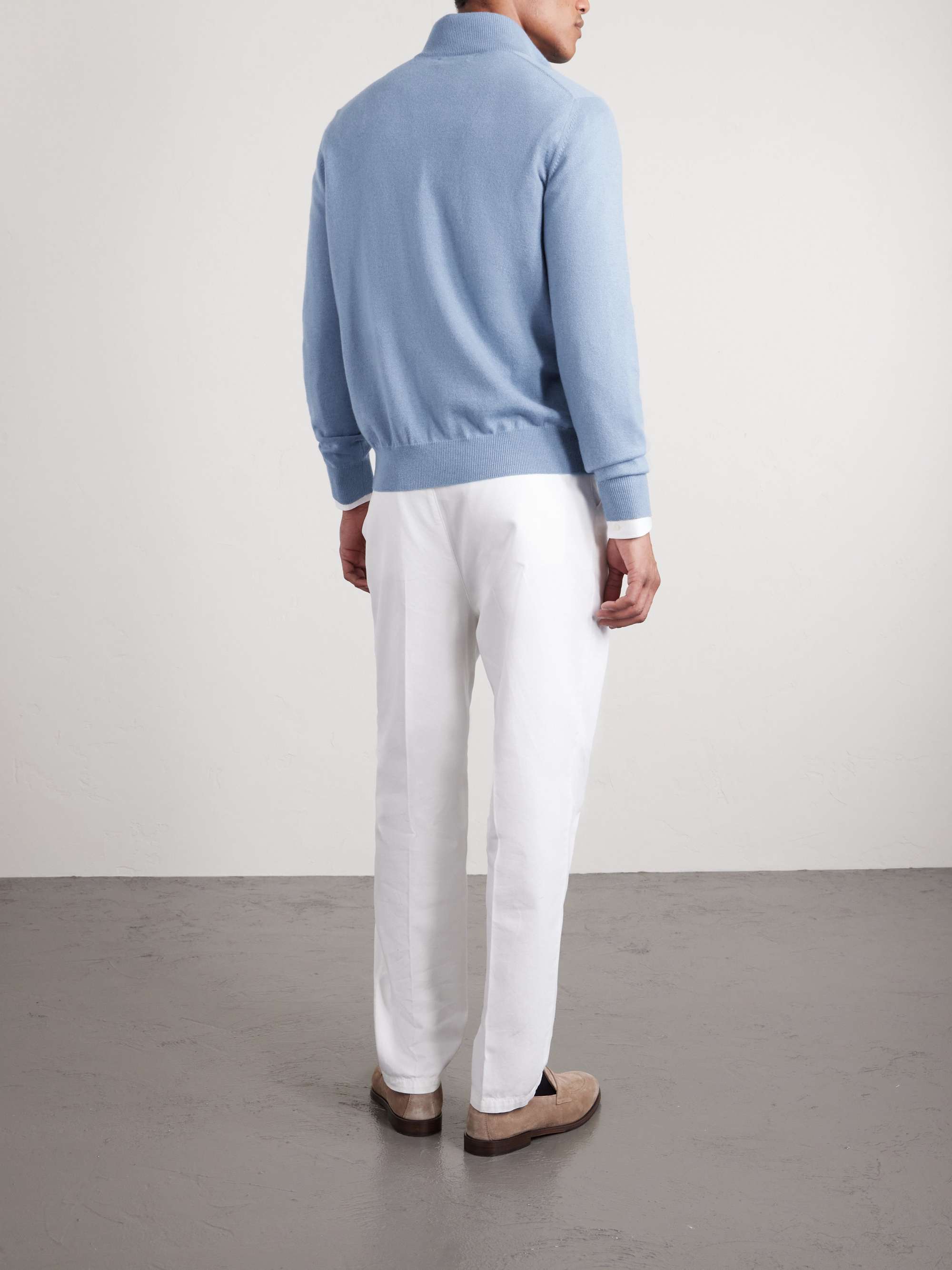 BRUNELLO CUCINELLI كنزة من الكشمير بنصف سحّاب