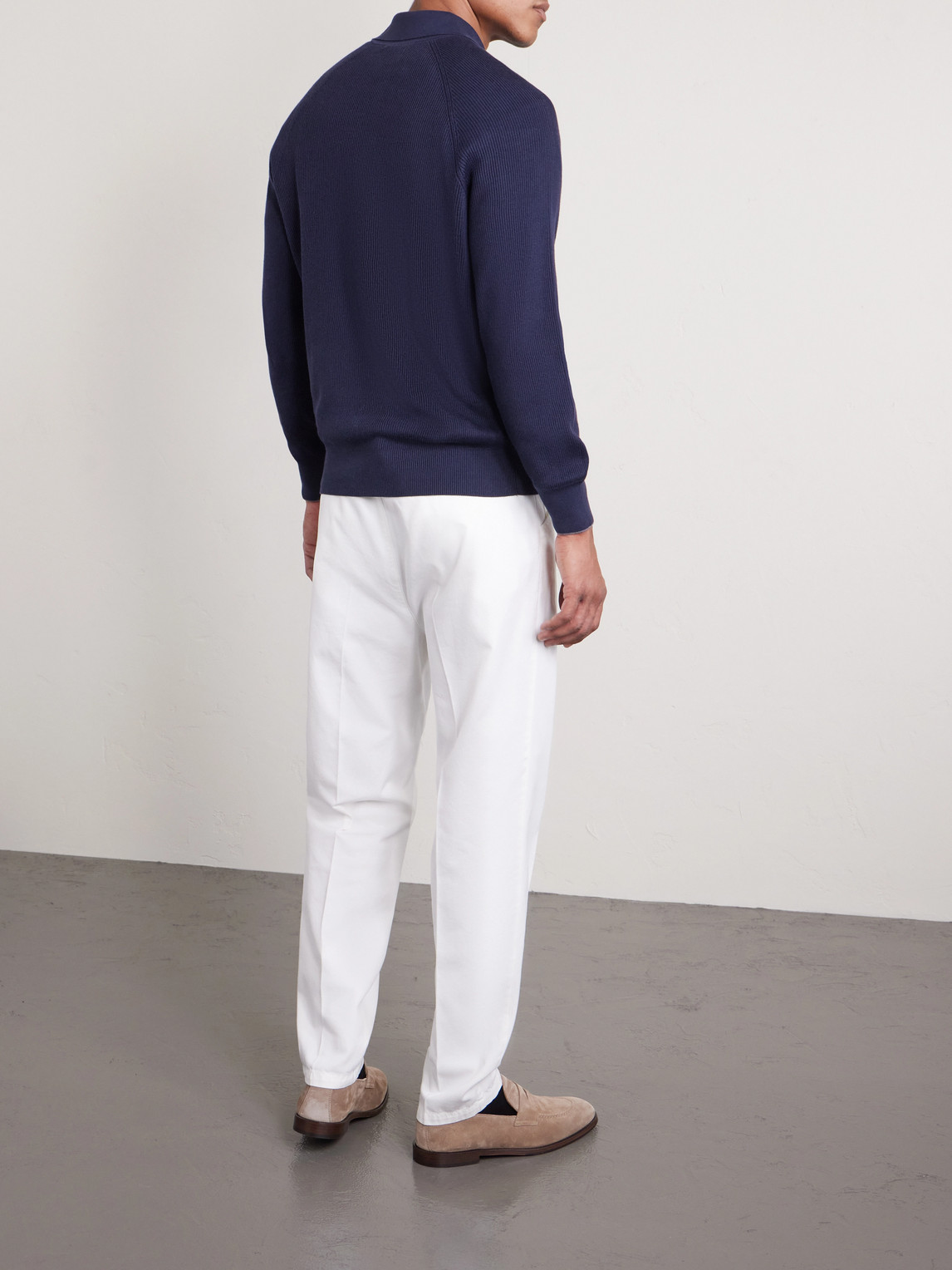 Ribbed Cotton Polo Shirt